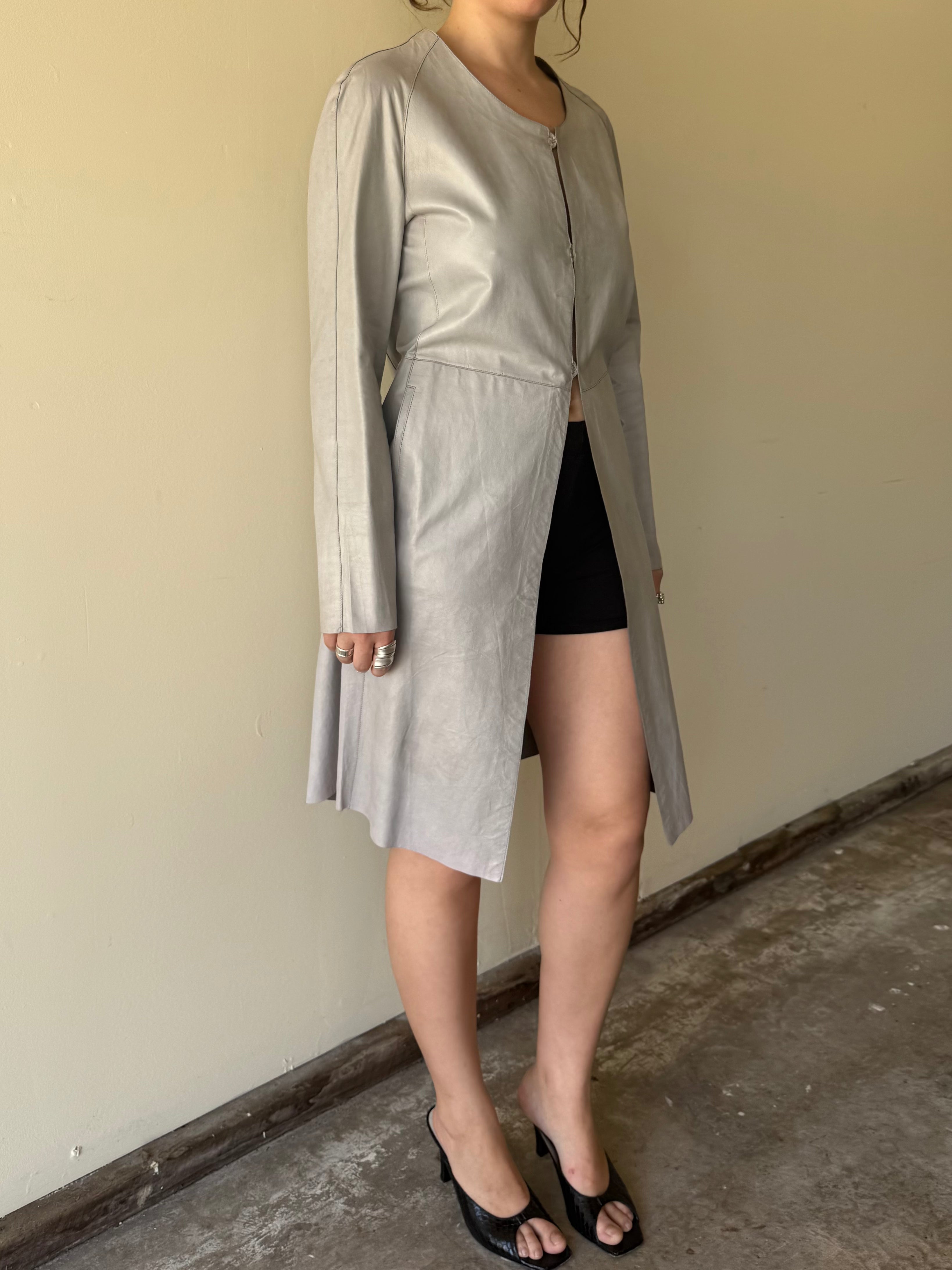 Vintage Giorgio Armani Leather Trench / S