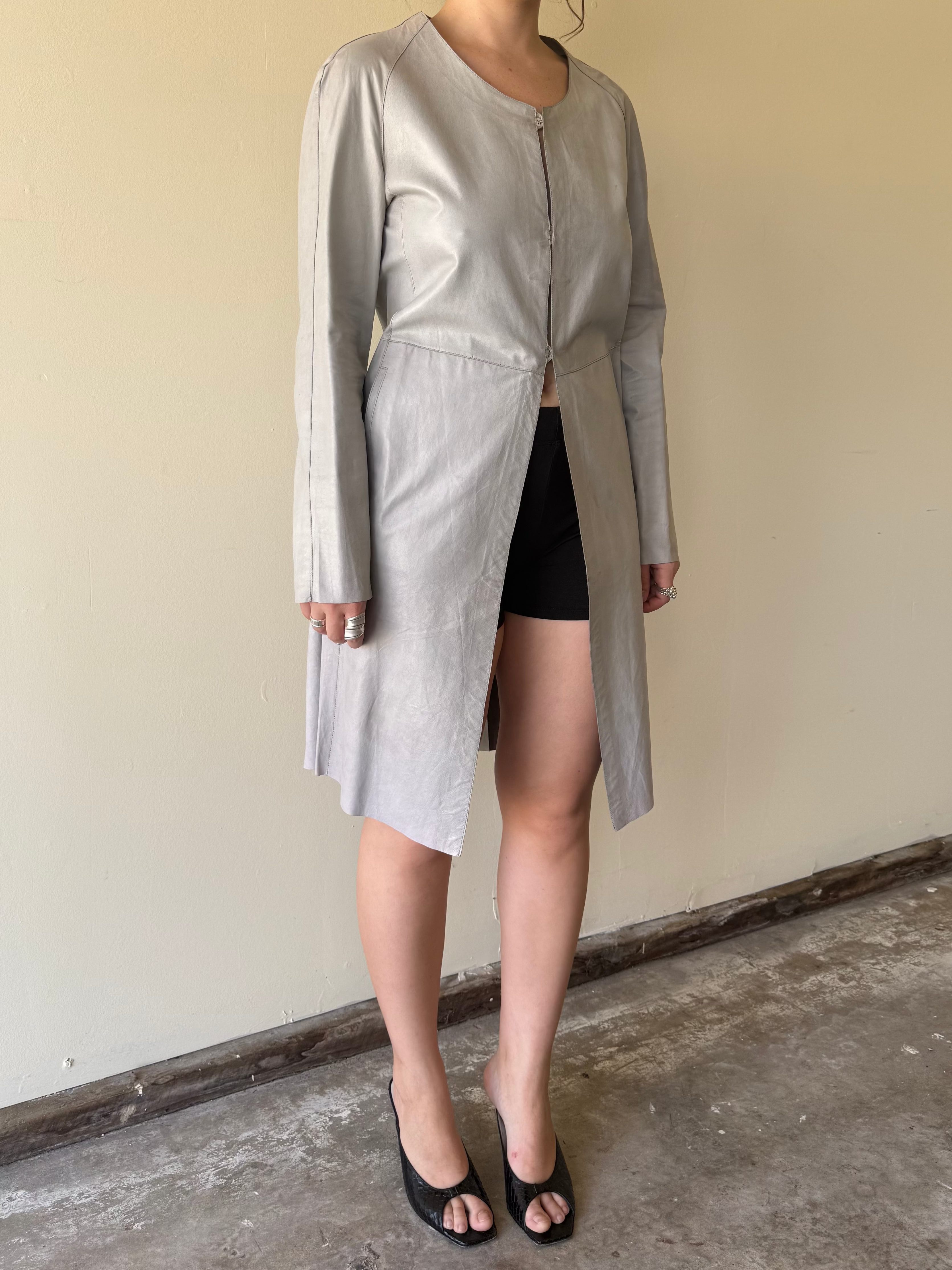 Vintage Giorgio Armani Leather Trench / S