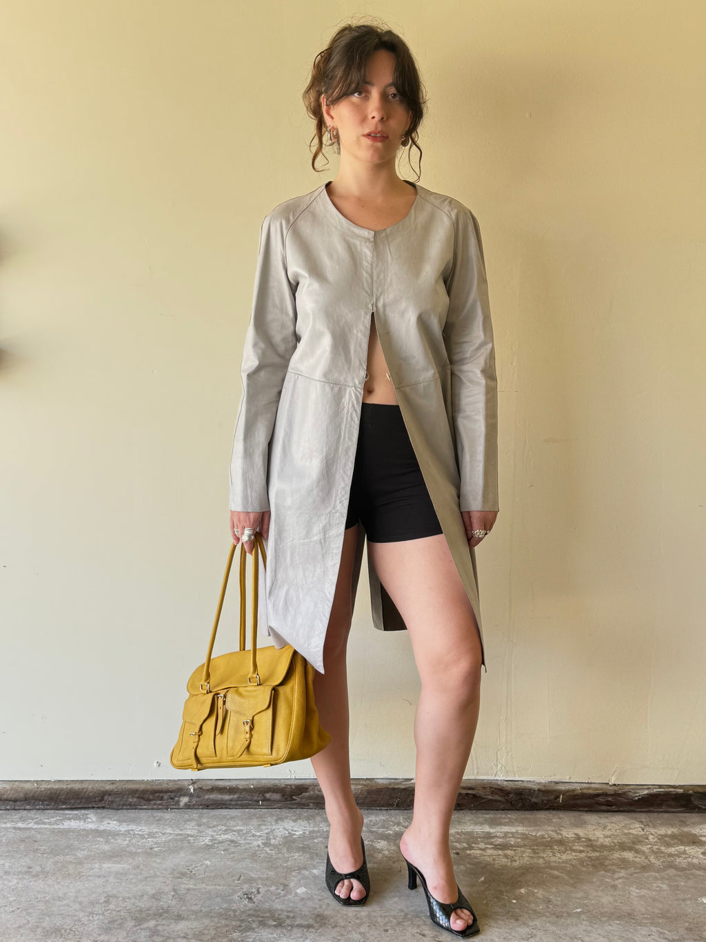 Vintage Giorgio Armani Leather Trench / S