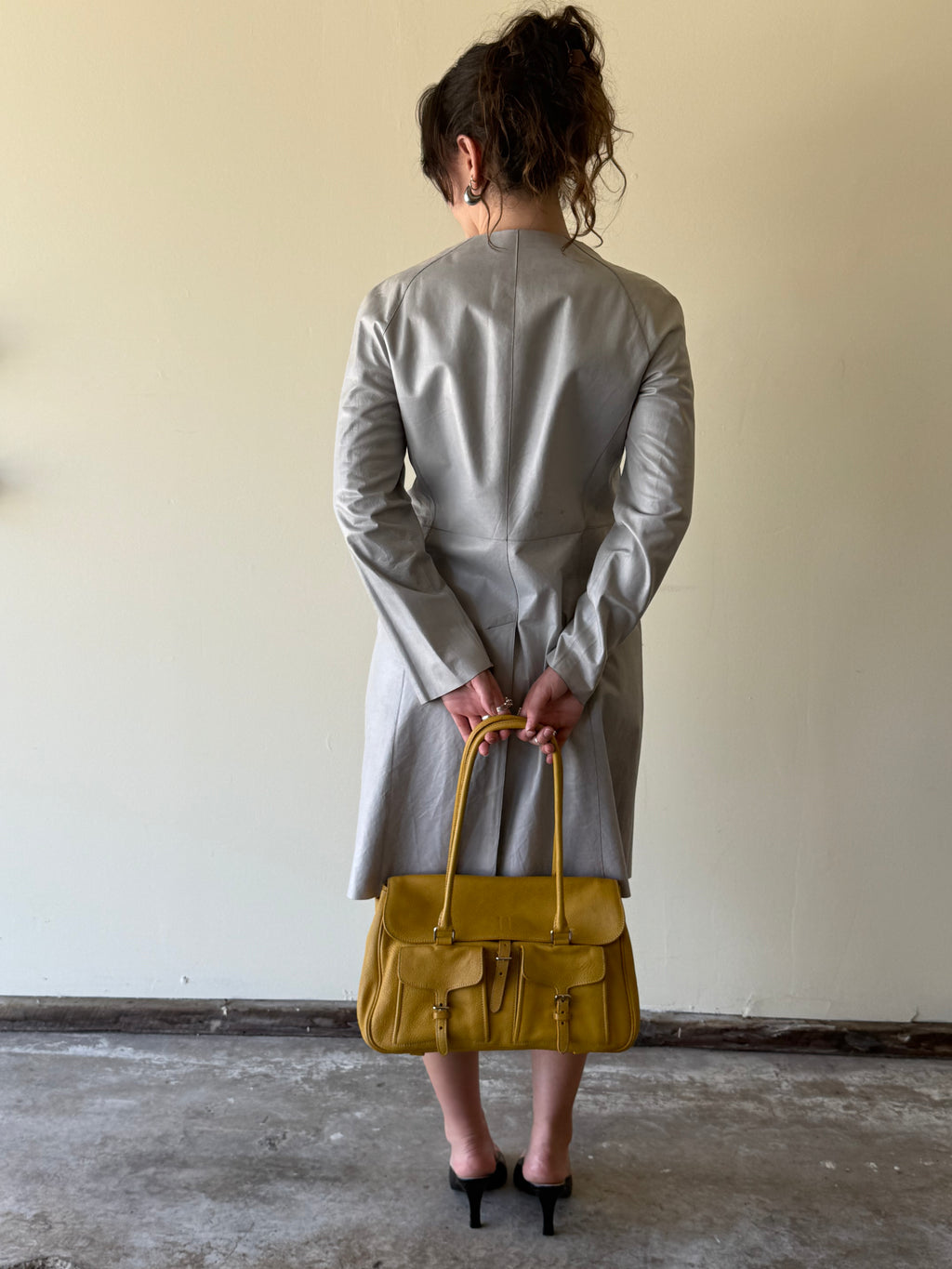 Vintage Giorgio Armani Leather Trench / S