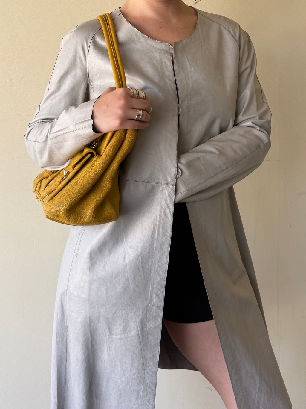 Vintage Giorgio Armani Leather Trench / S