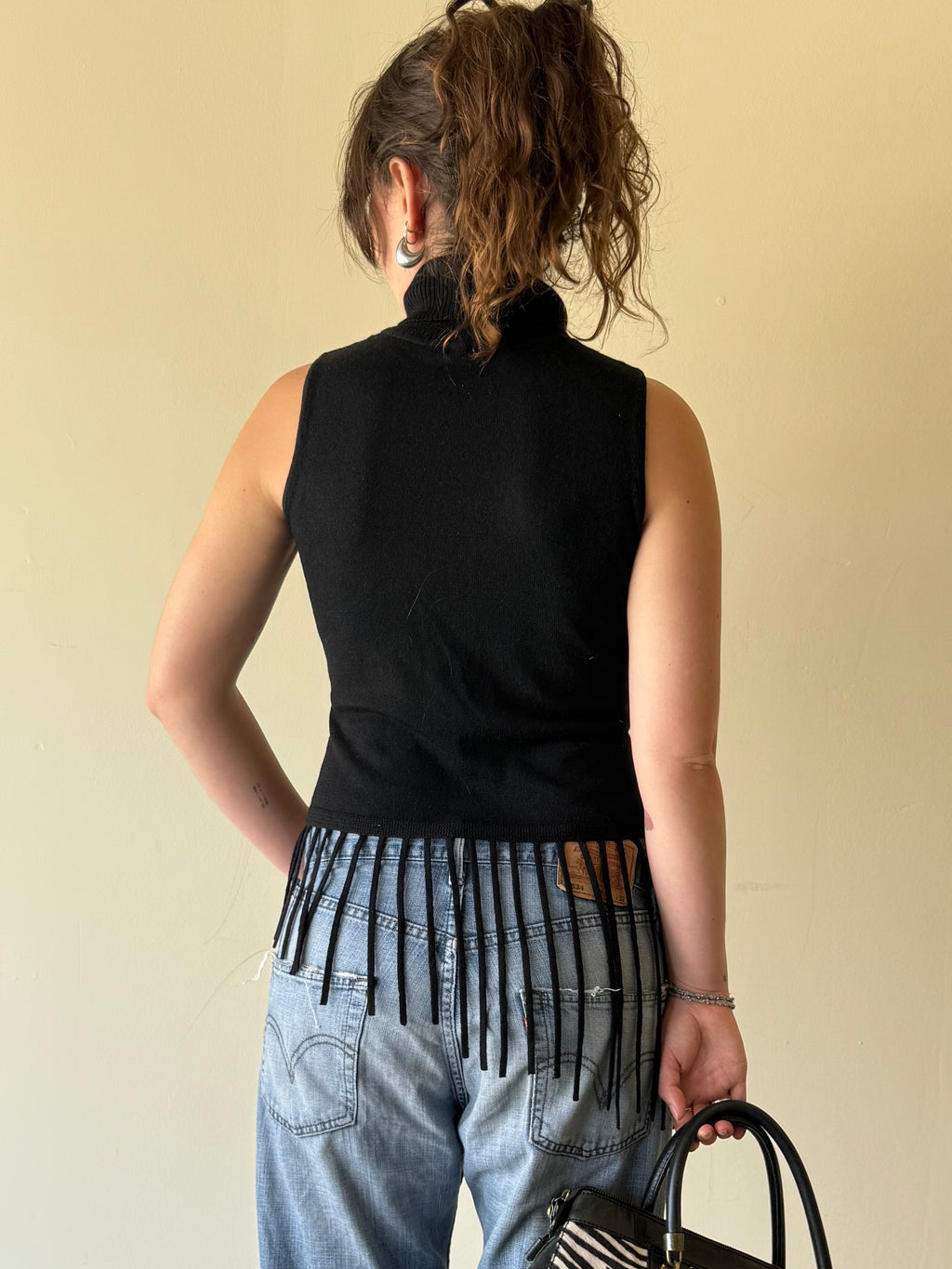 Vintage Studded Fringe Votre Nom Top  / M