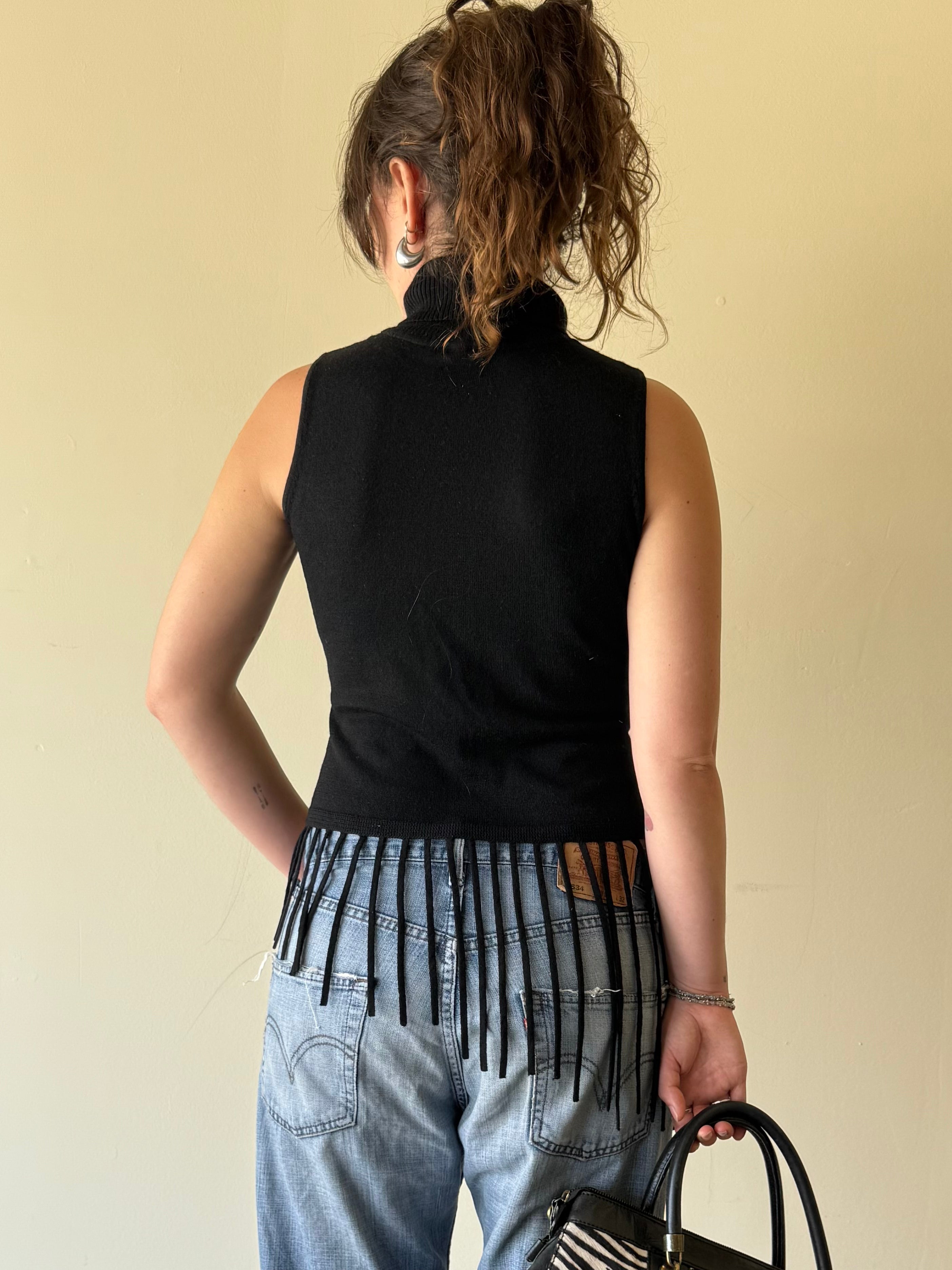 Vintage Studded Fringe Votre Nom Top  / M
