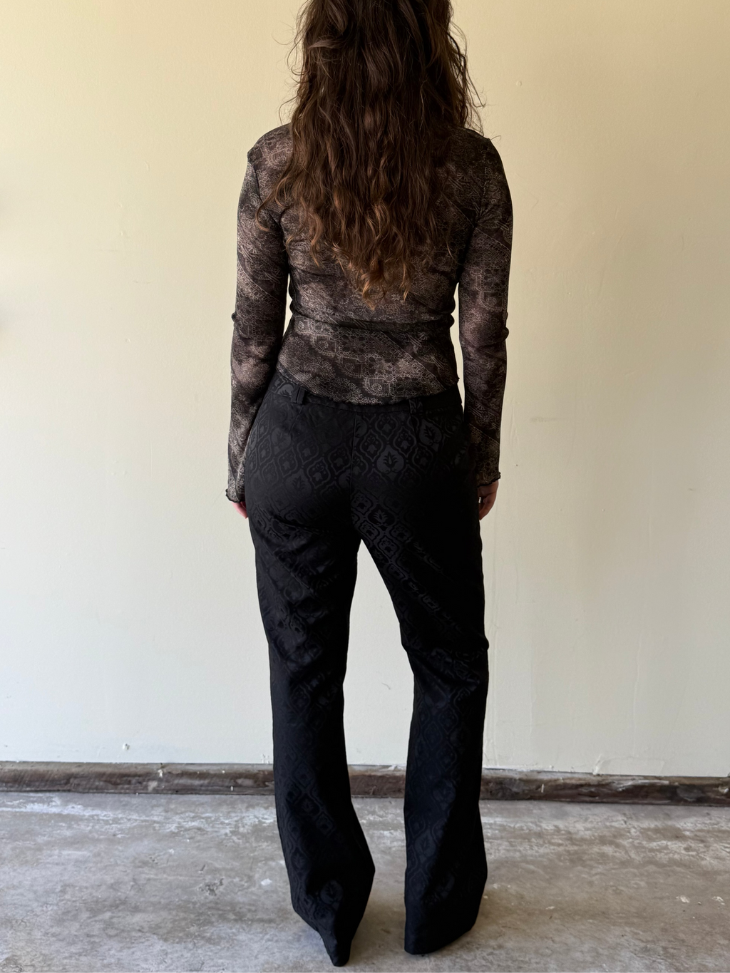 Printed Mesh Blouse / S