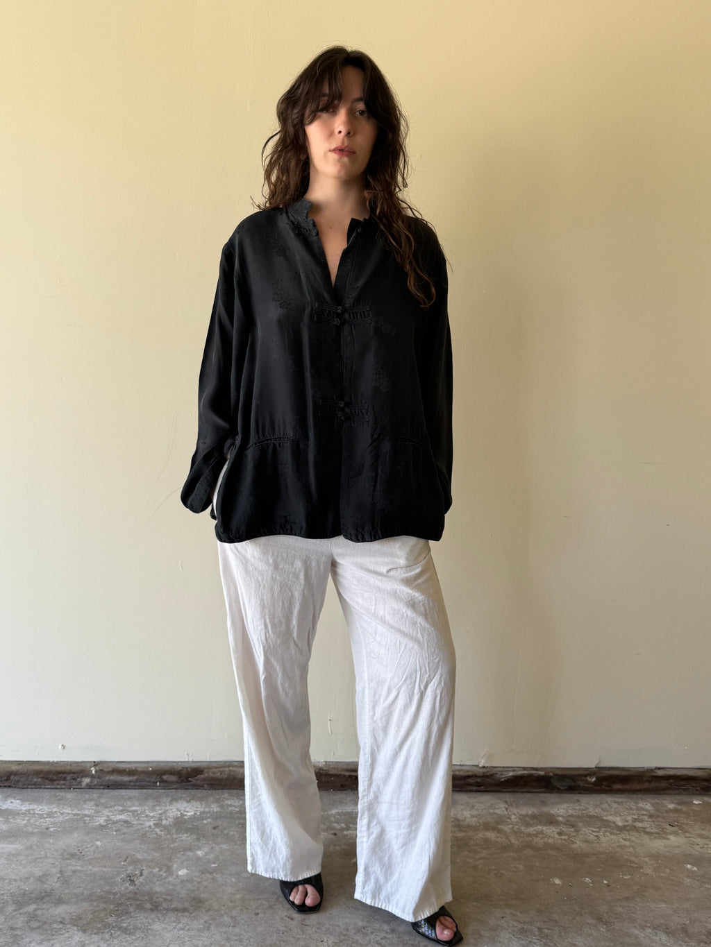 Silk Frog-closure Blouse