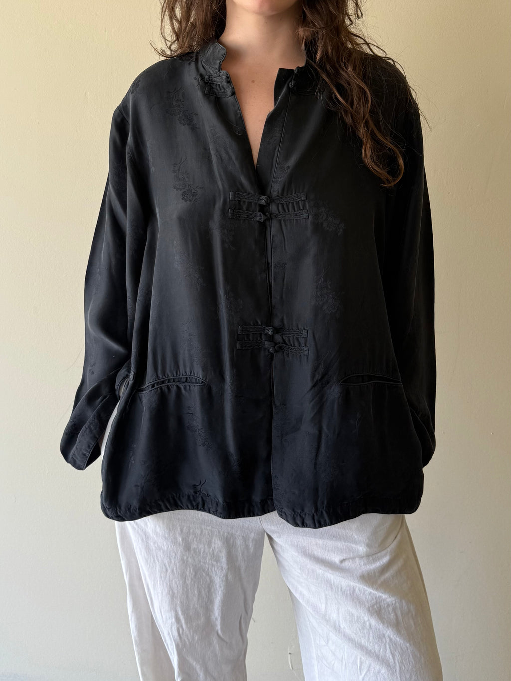 Silk Frog-closure Blouse