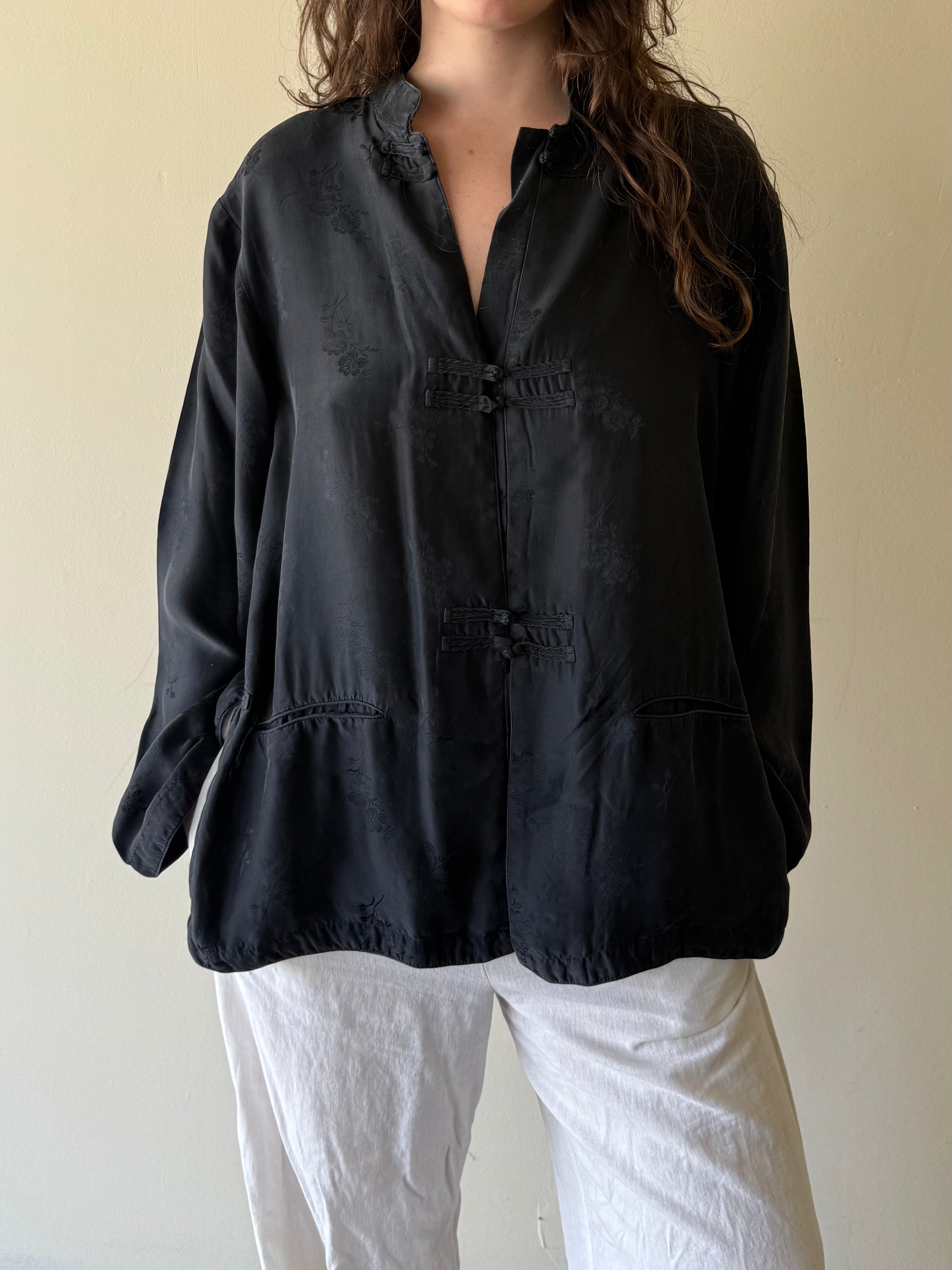 Silk Frog-closure Blouse