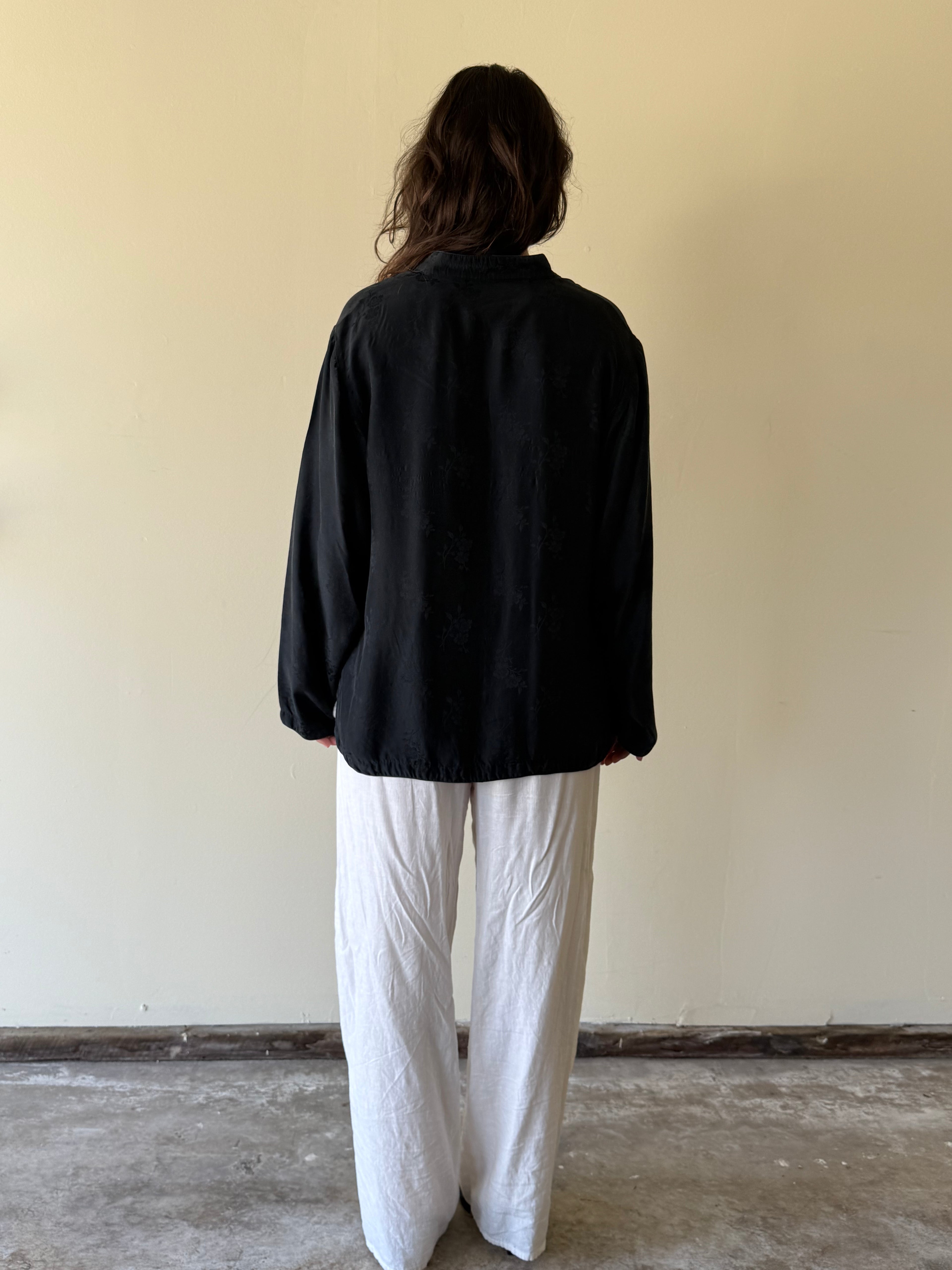 Silk Frog-closure Blouse