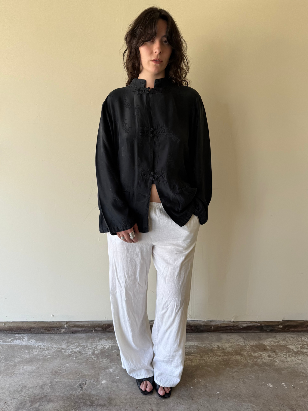 Silk Frog-closure Blouse