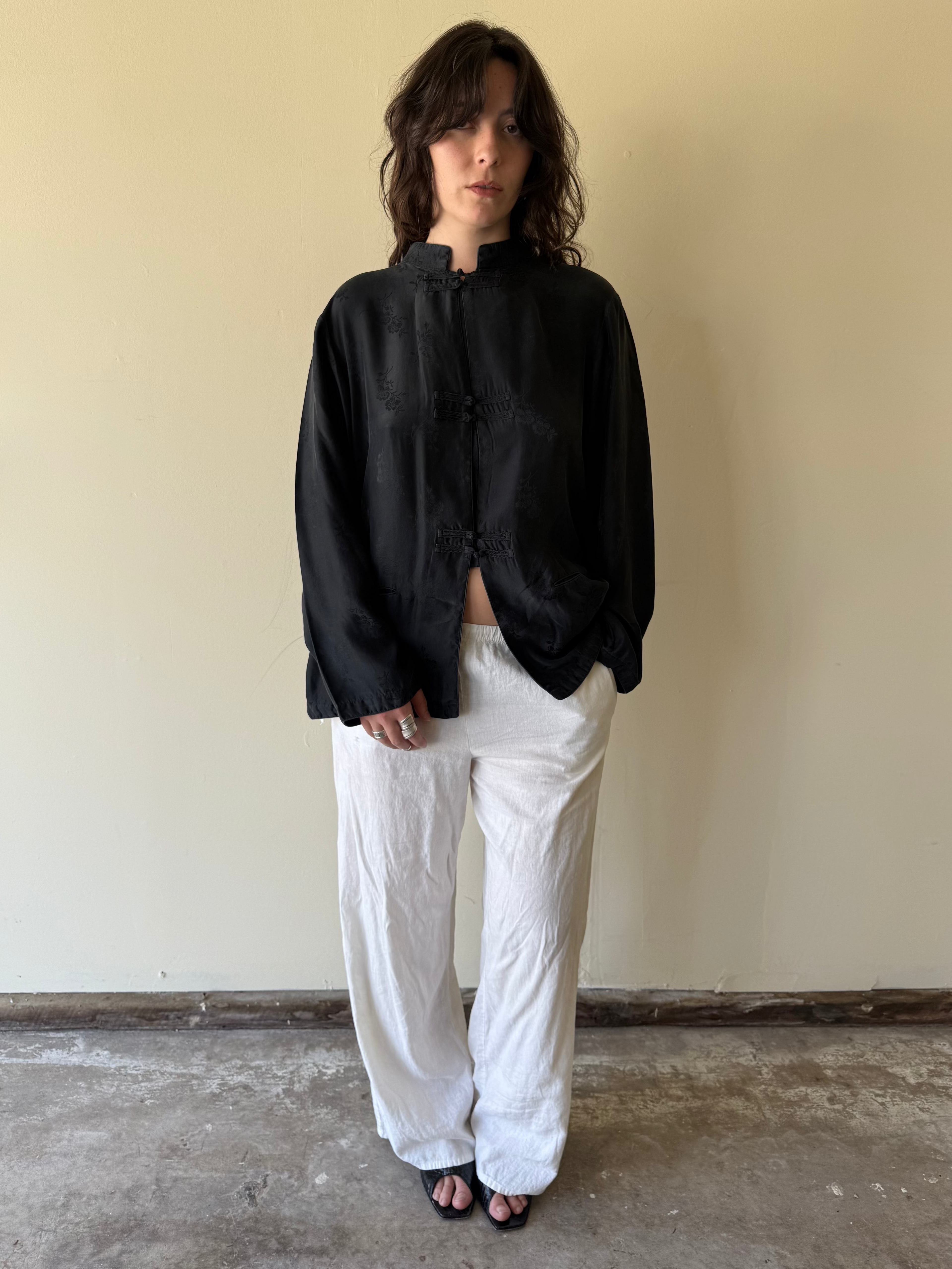 Silk Frog-closure Blouse