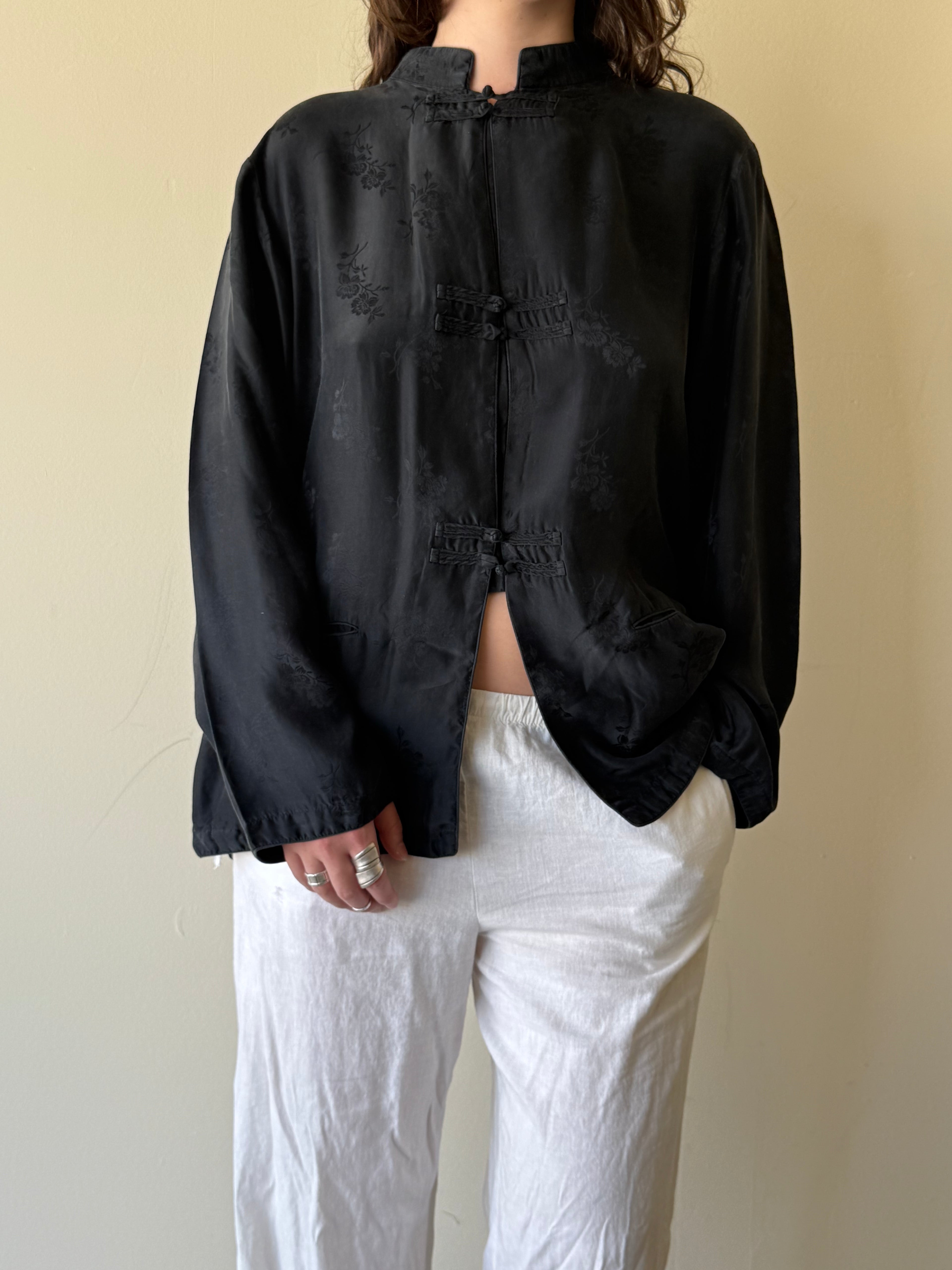 Silk Frog-closure Blouse