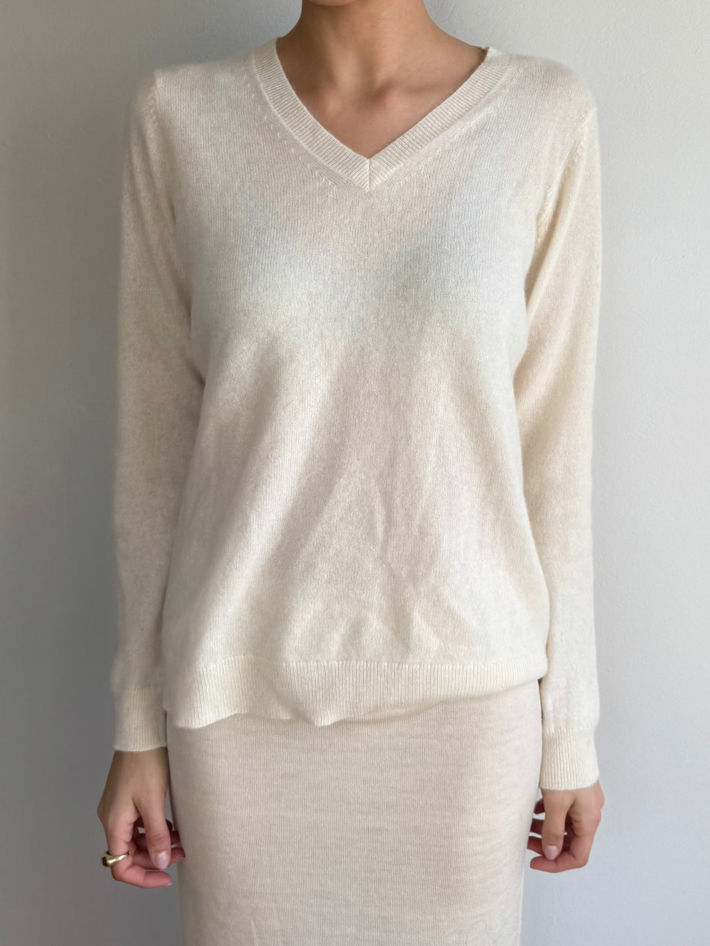 White Cashmere Sweater / M