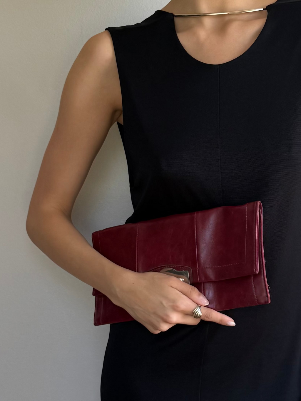 Red Leather Clutch