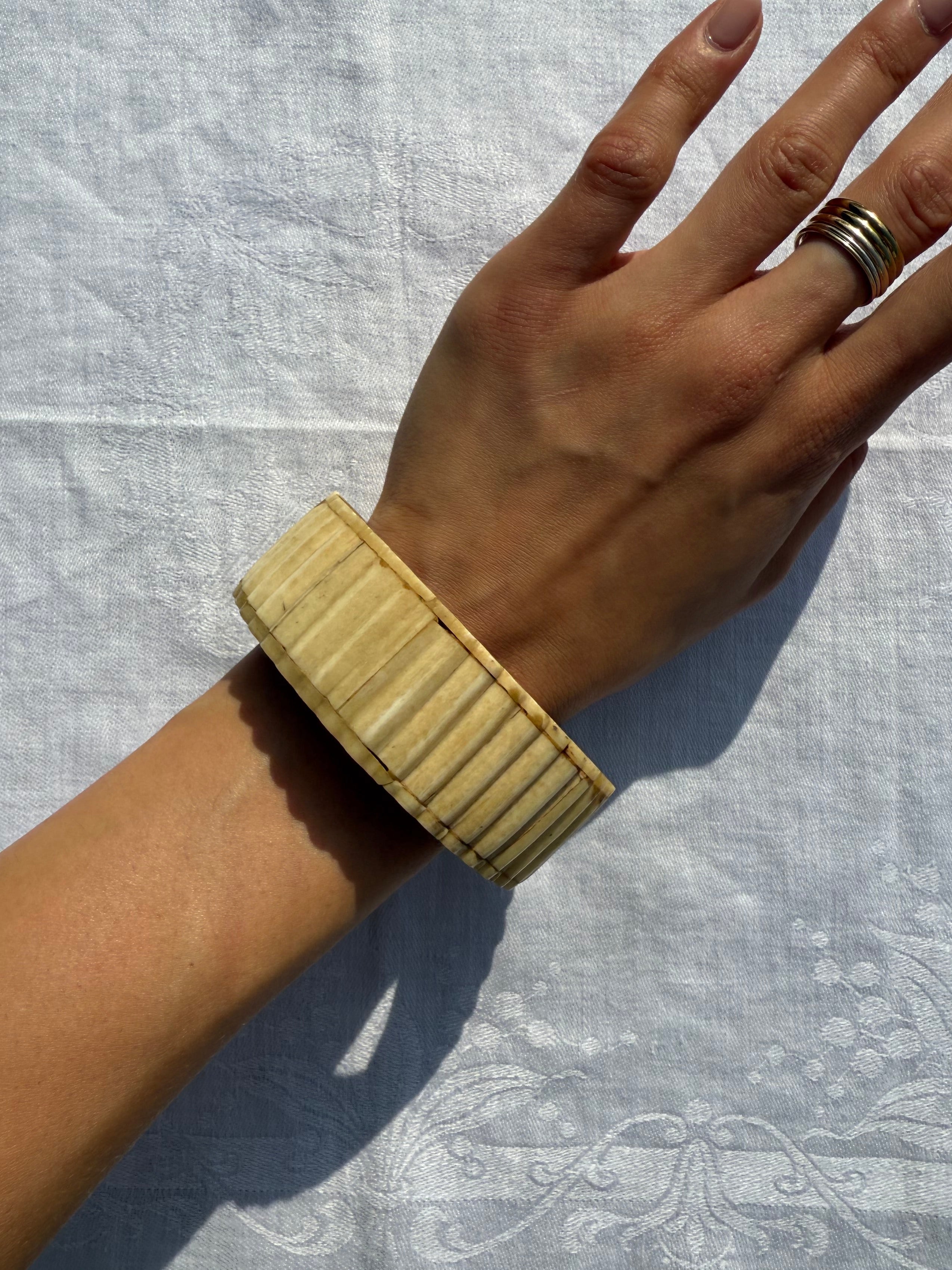 Yellow Ribbed Bangle