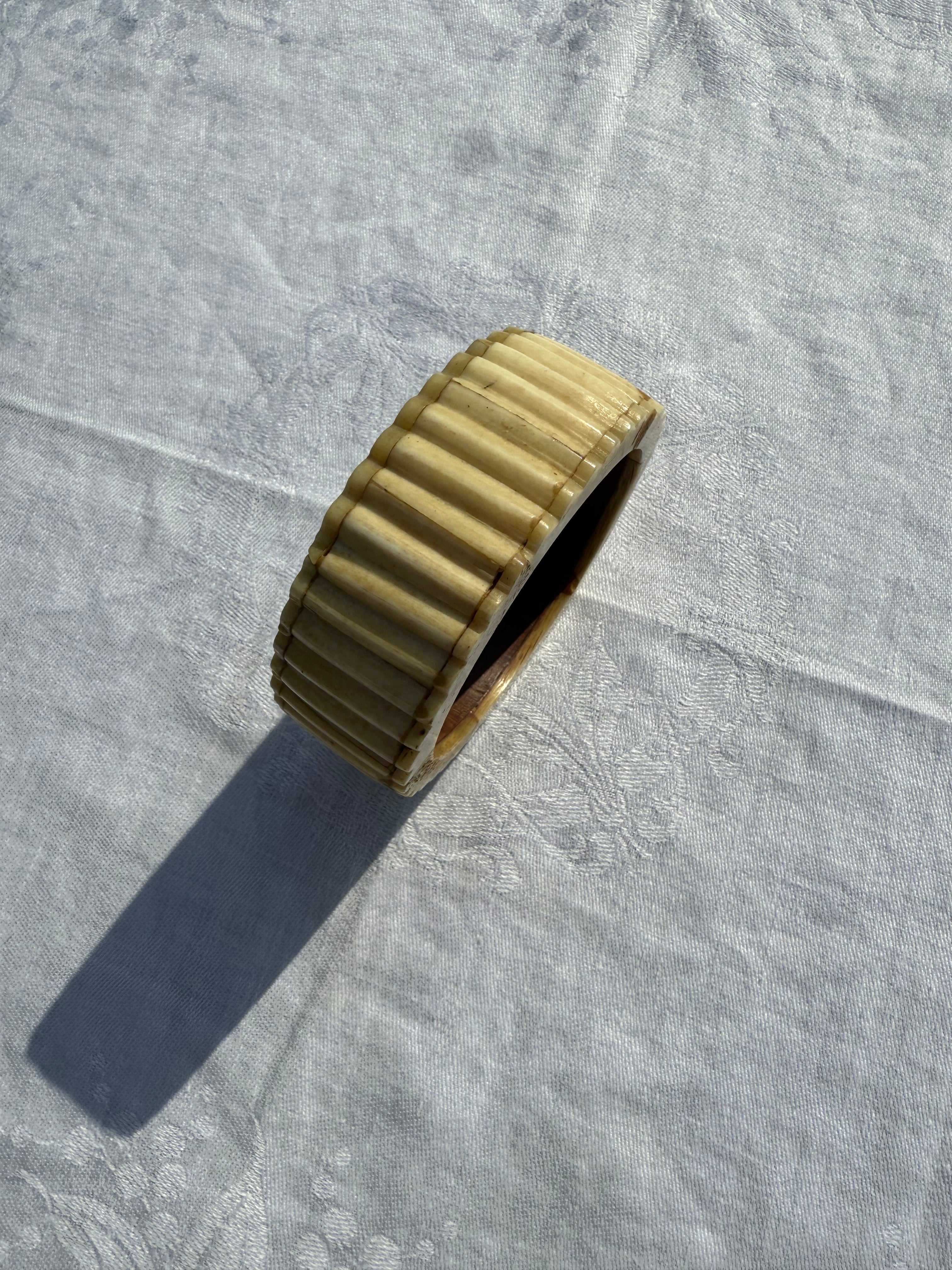 Yellow Ribbed Bangle