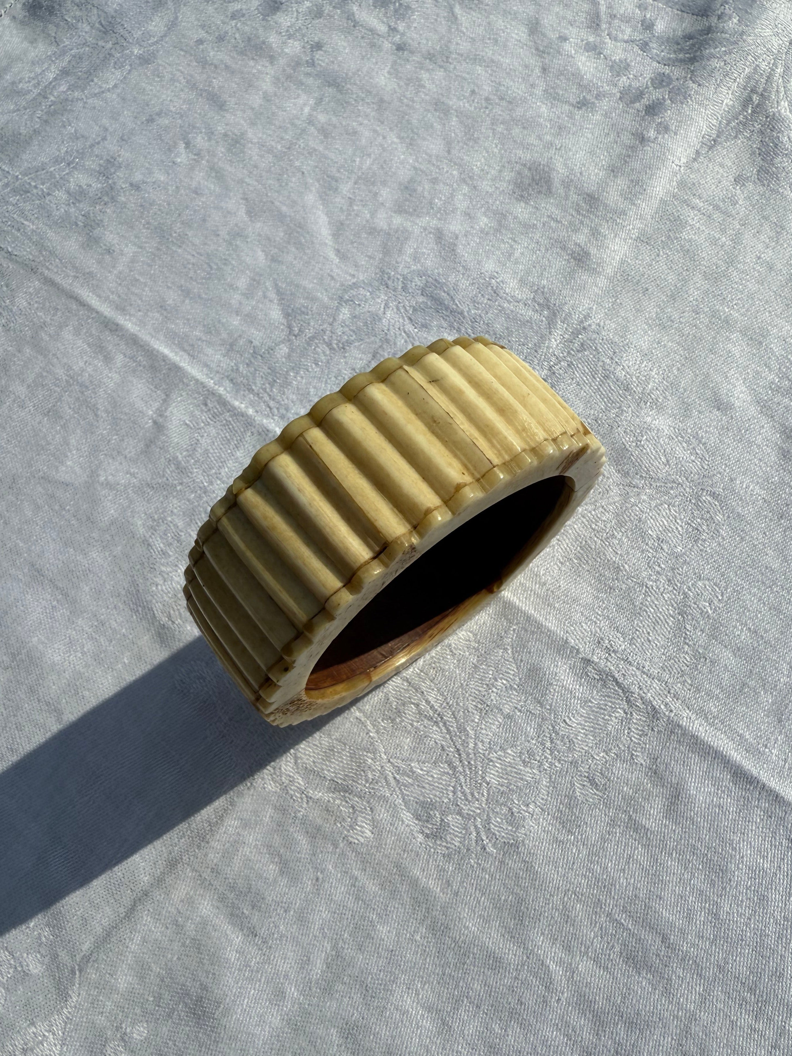 Yellow Ribbed Bangle