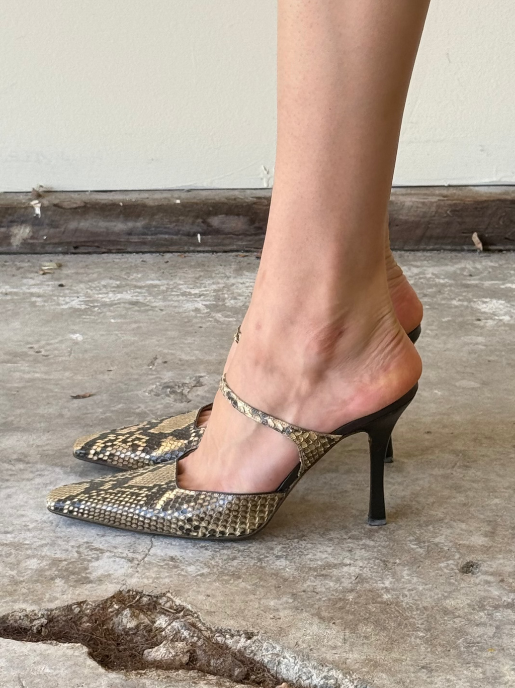 Anne Klein Snake Skin Mules / US 9