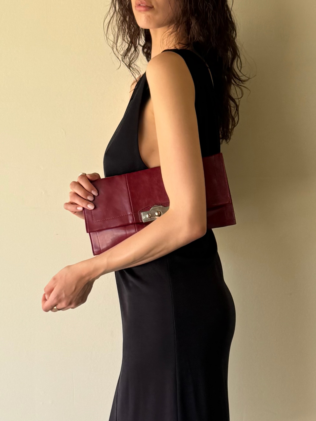 Red Leather Clutch