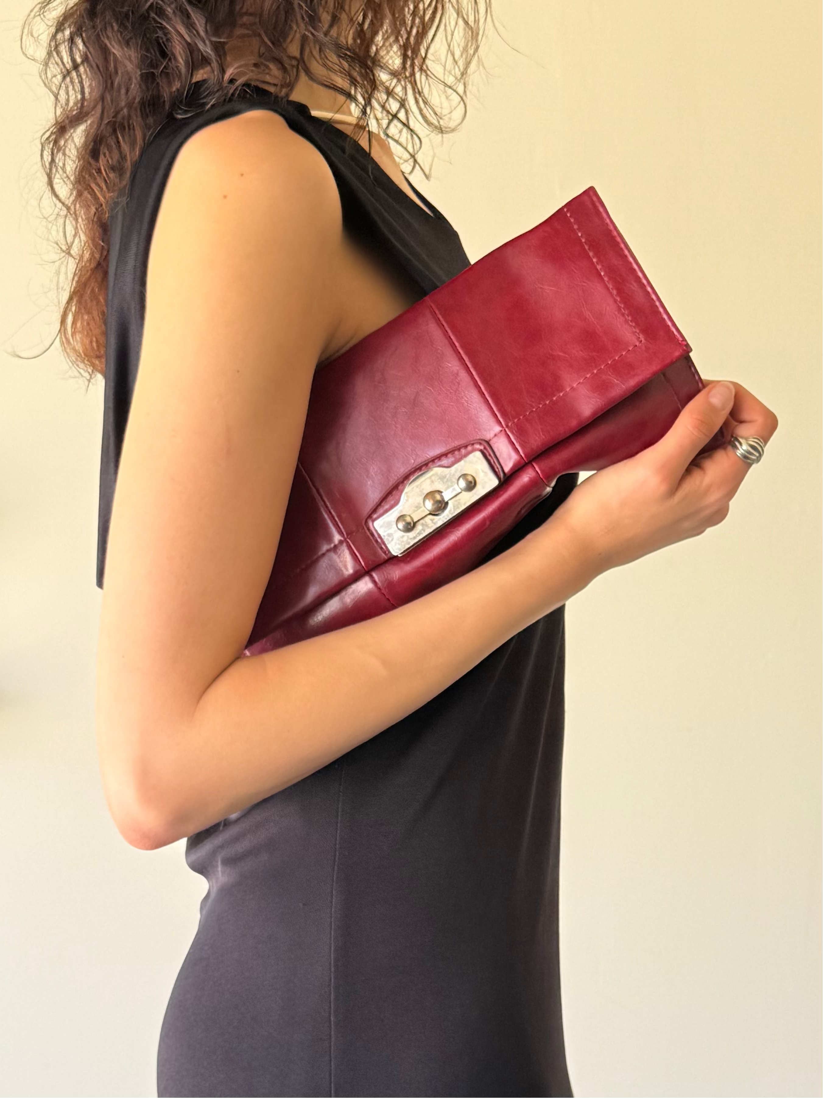 Red Leather Clutch