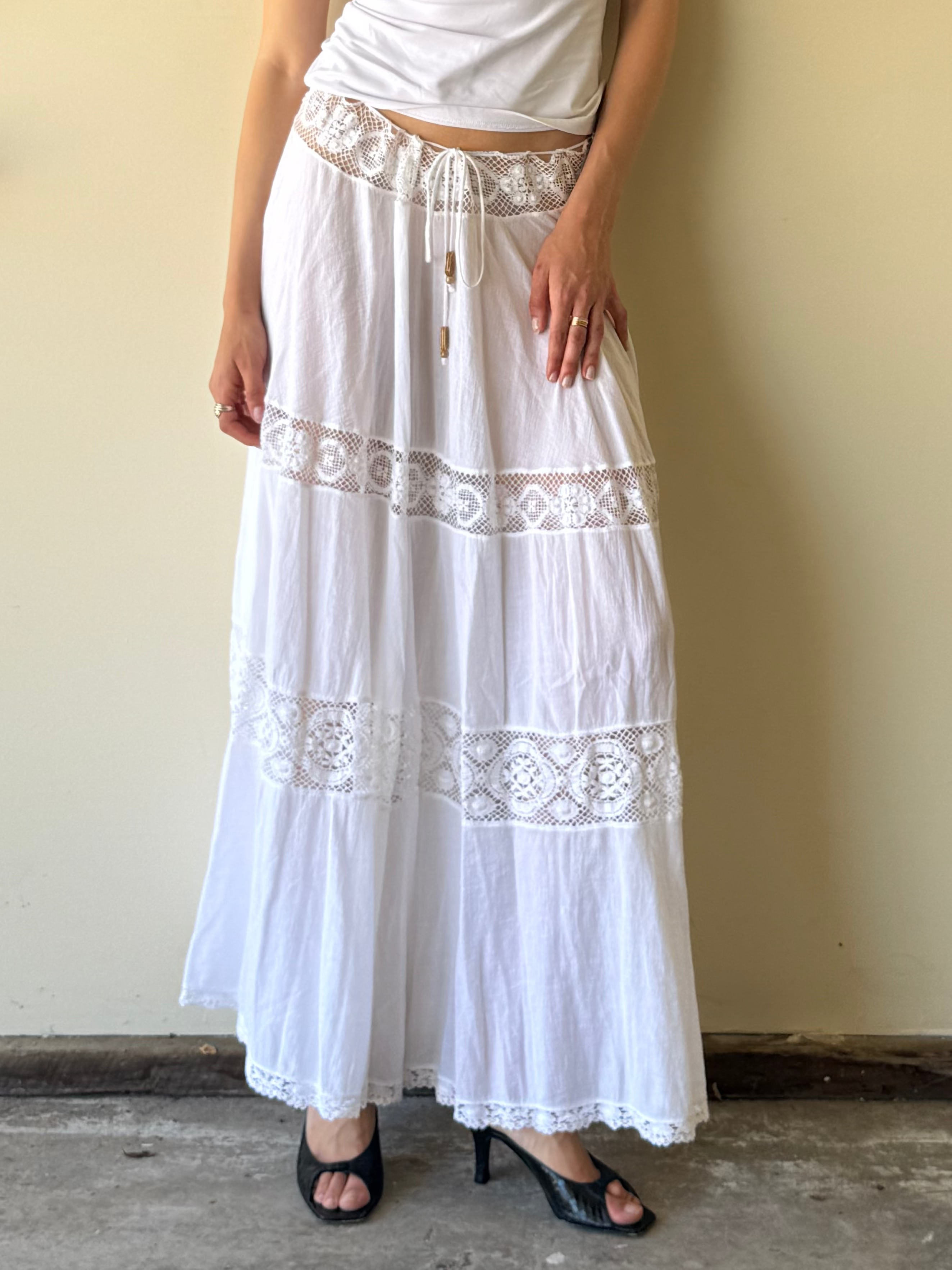 Maxi Lace Cotton Skirt