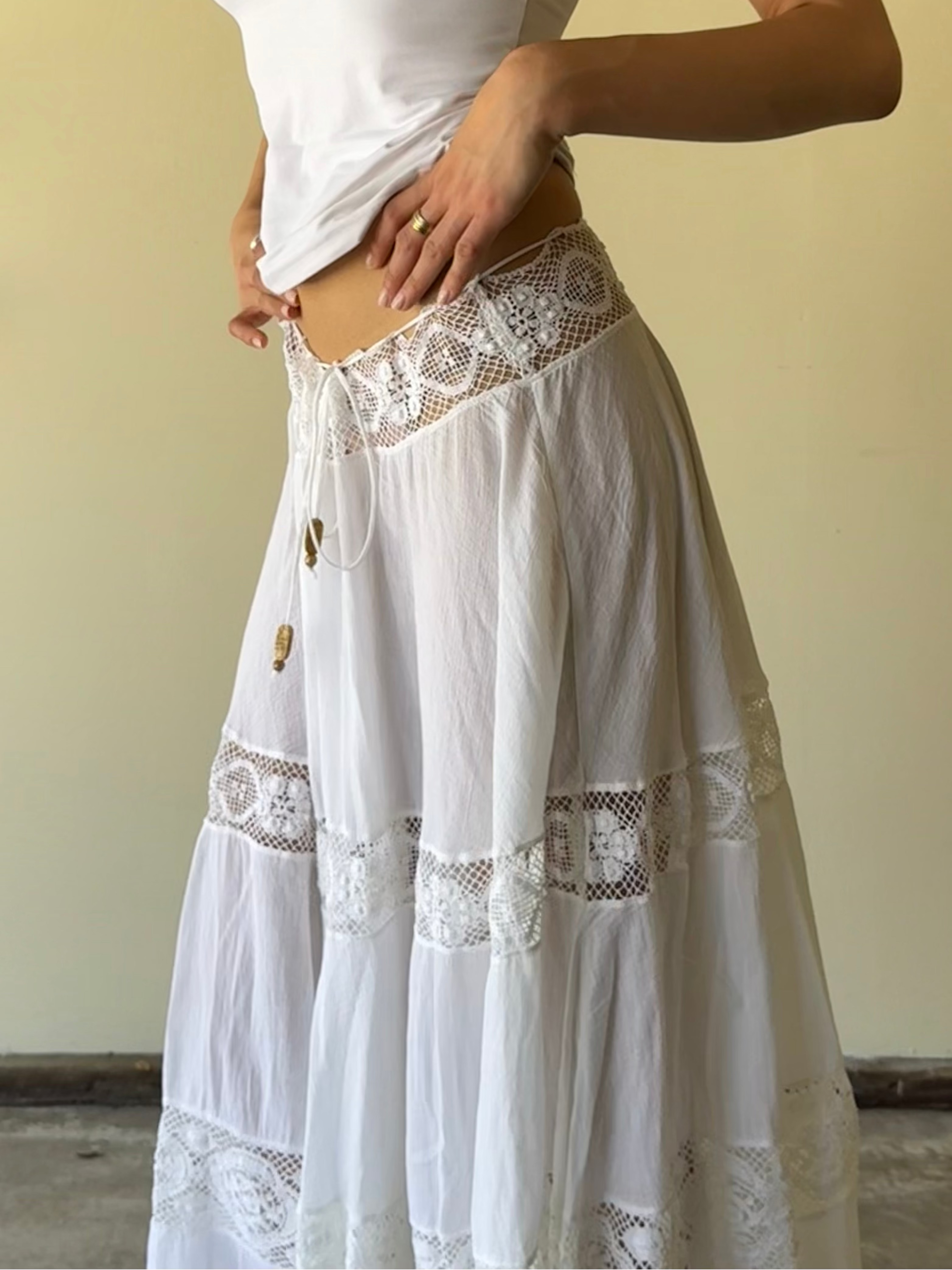 Maxi Lace Cotton Skirt