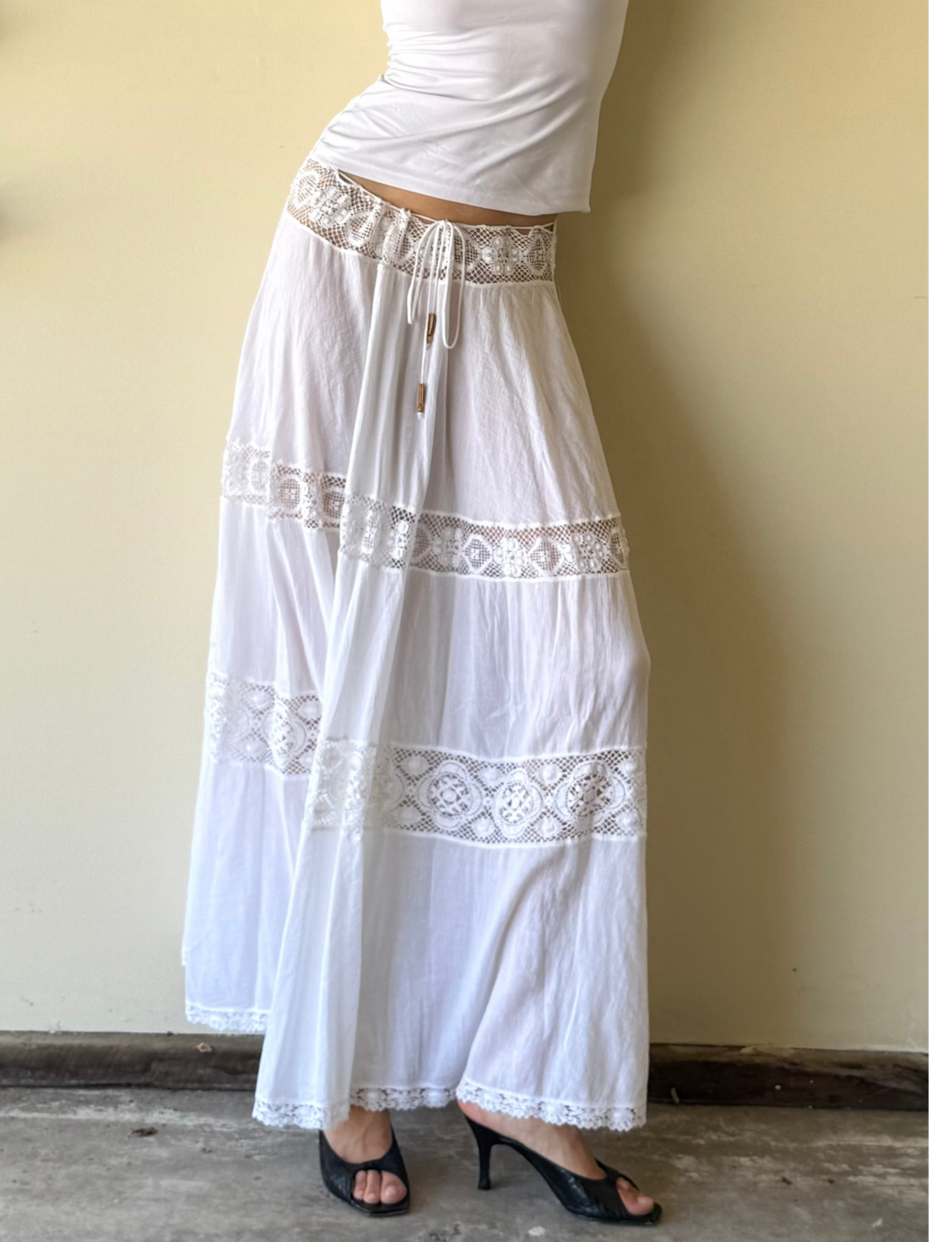 Maxi Lace Cotton Skirt