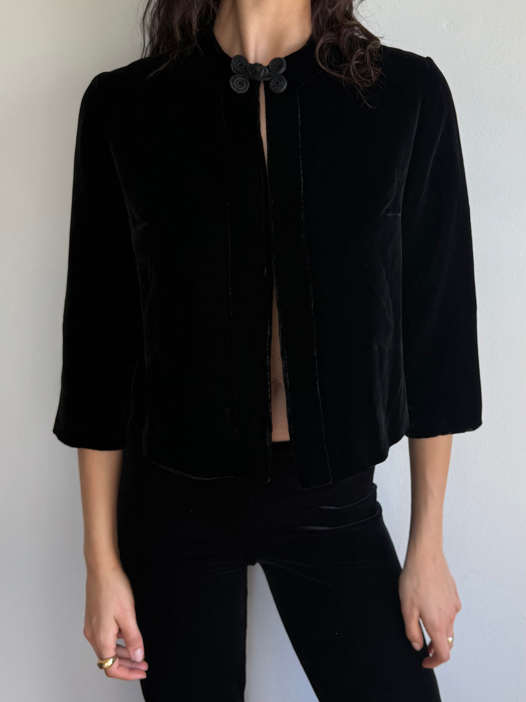 Vintage Cropped Velvet Jacket / S