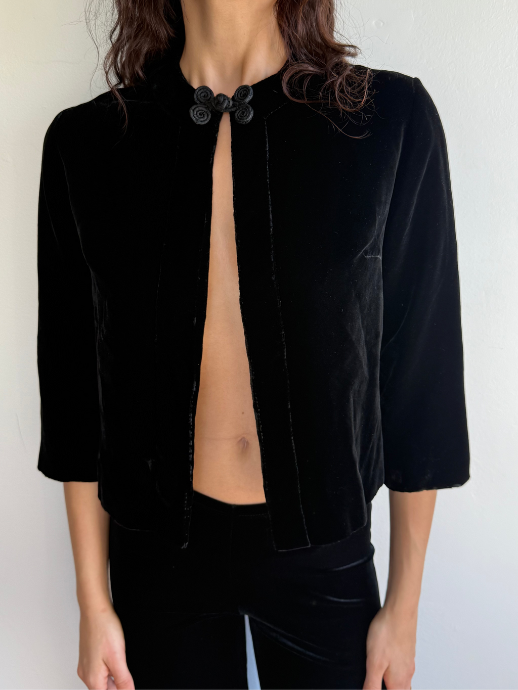 Vintage Cropped Velvet Jacket / S