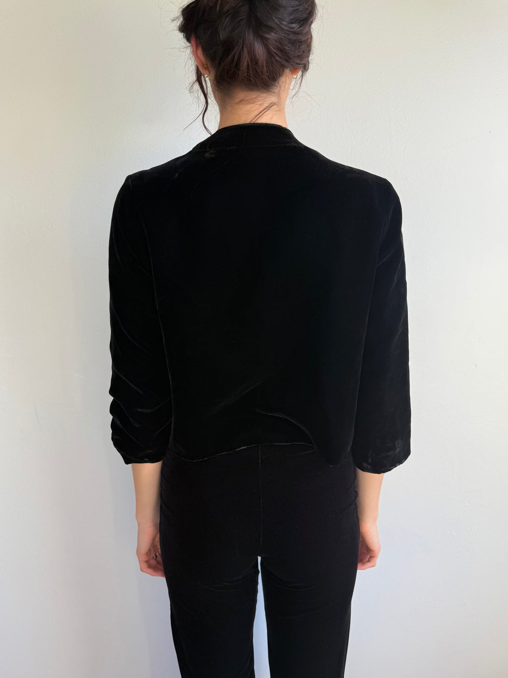 Vintage Cropped Velvet Jacket / S
