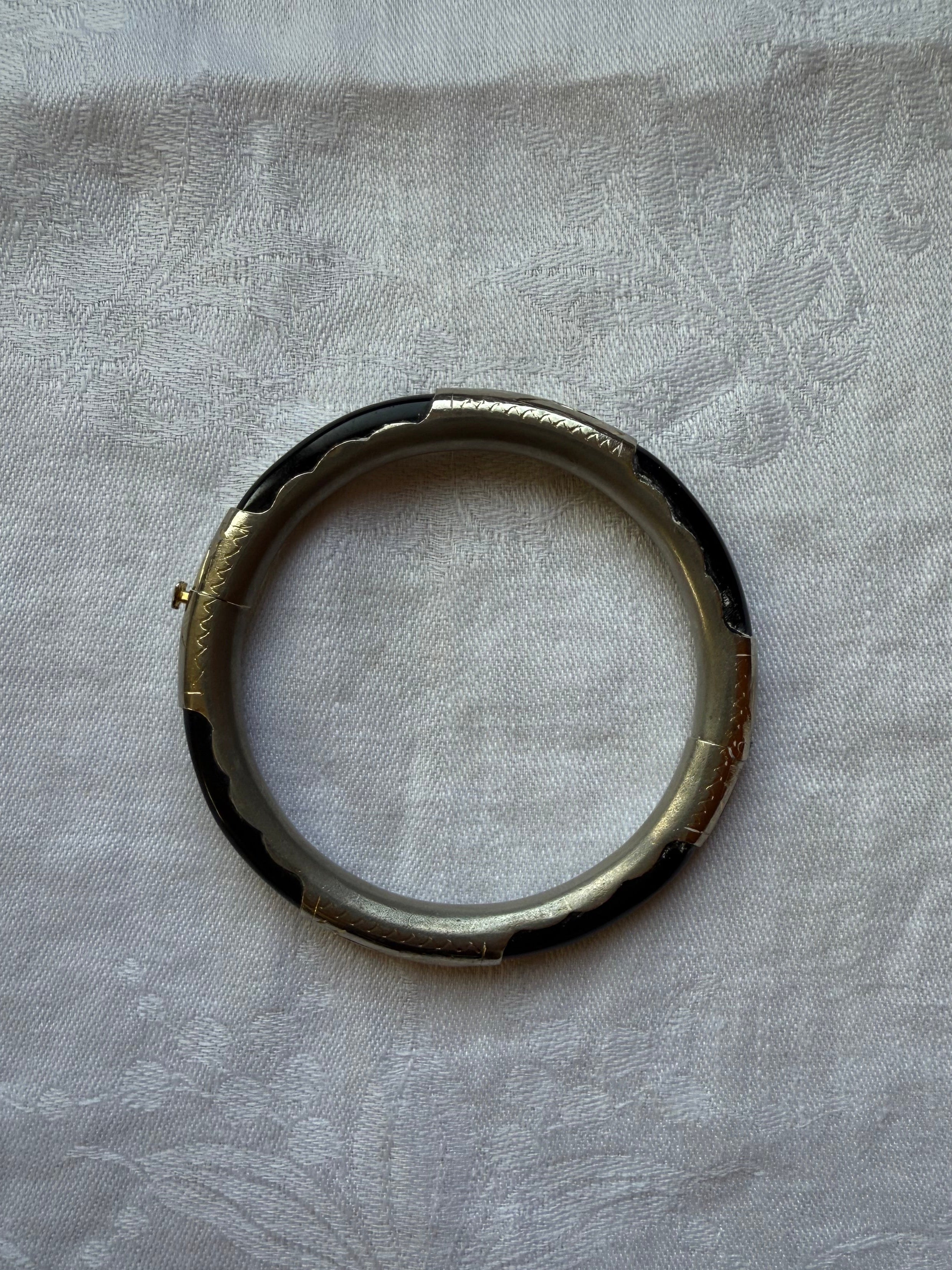 Black & Silver Bangle