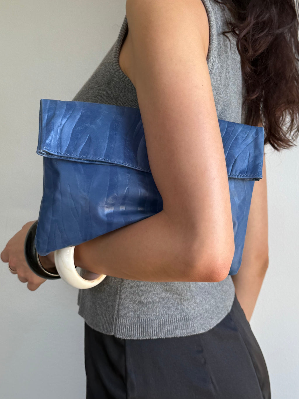 80s Zebra Leather Clutch