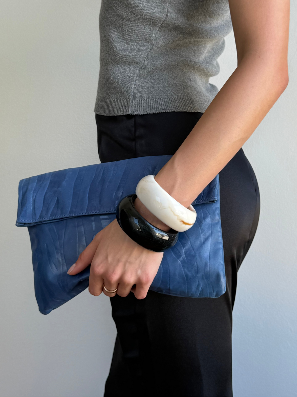 80s Zebra Leather Clutch