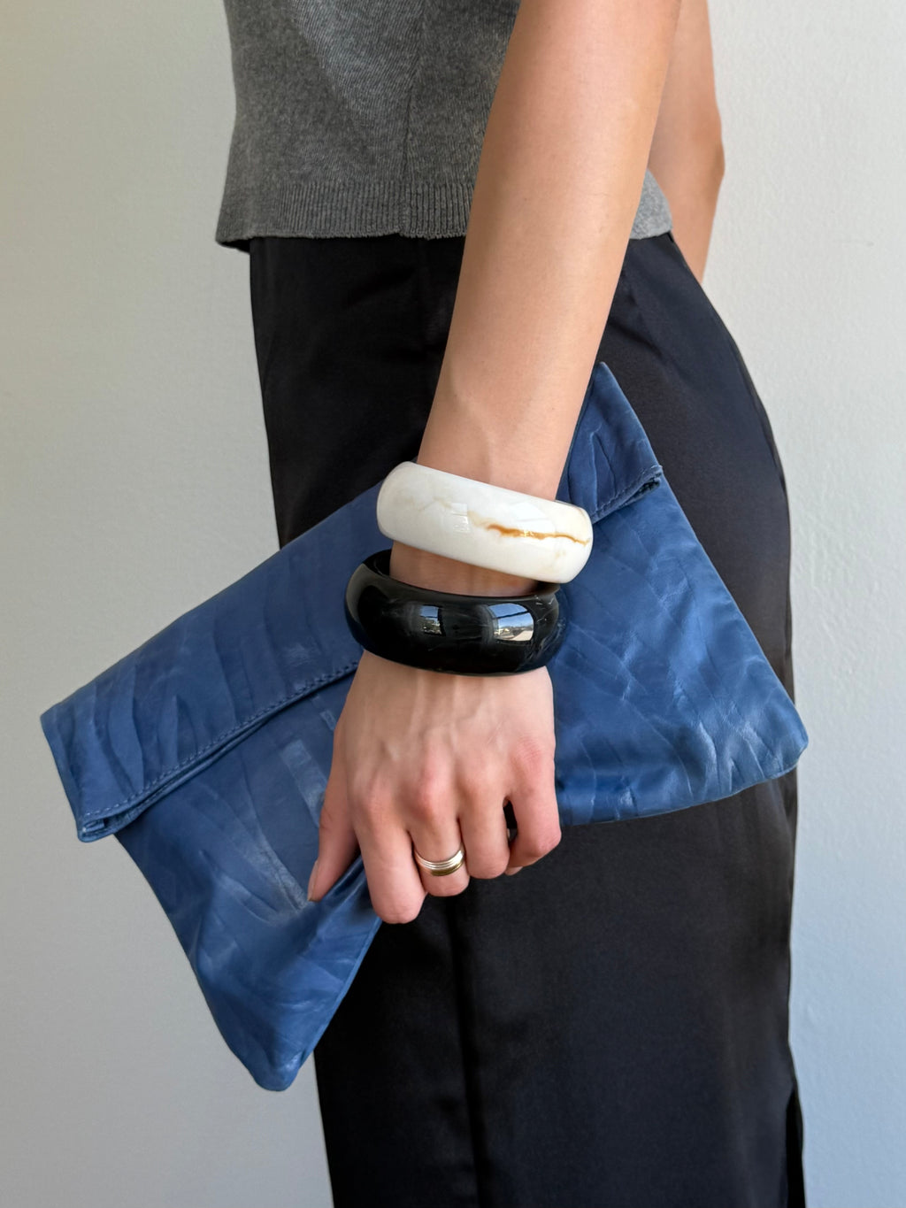 80s Zebra Leather Clutch