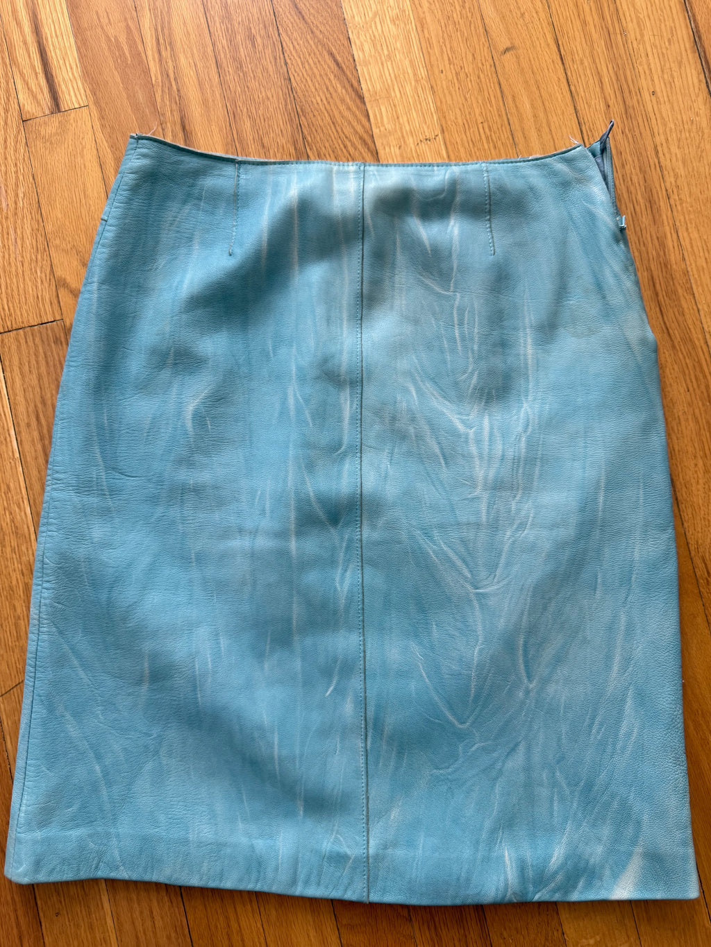 Armani Exchange Blue Leather Skirt / 28"