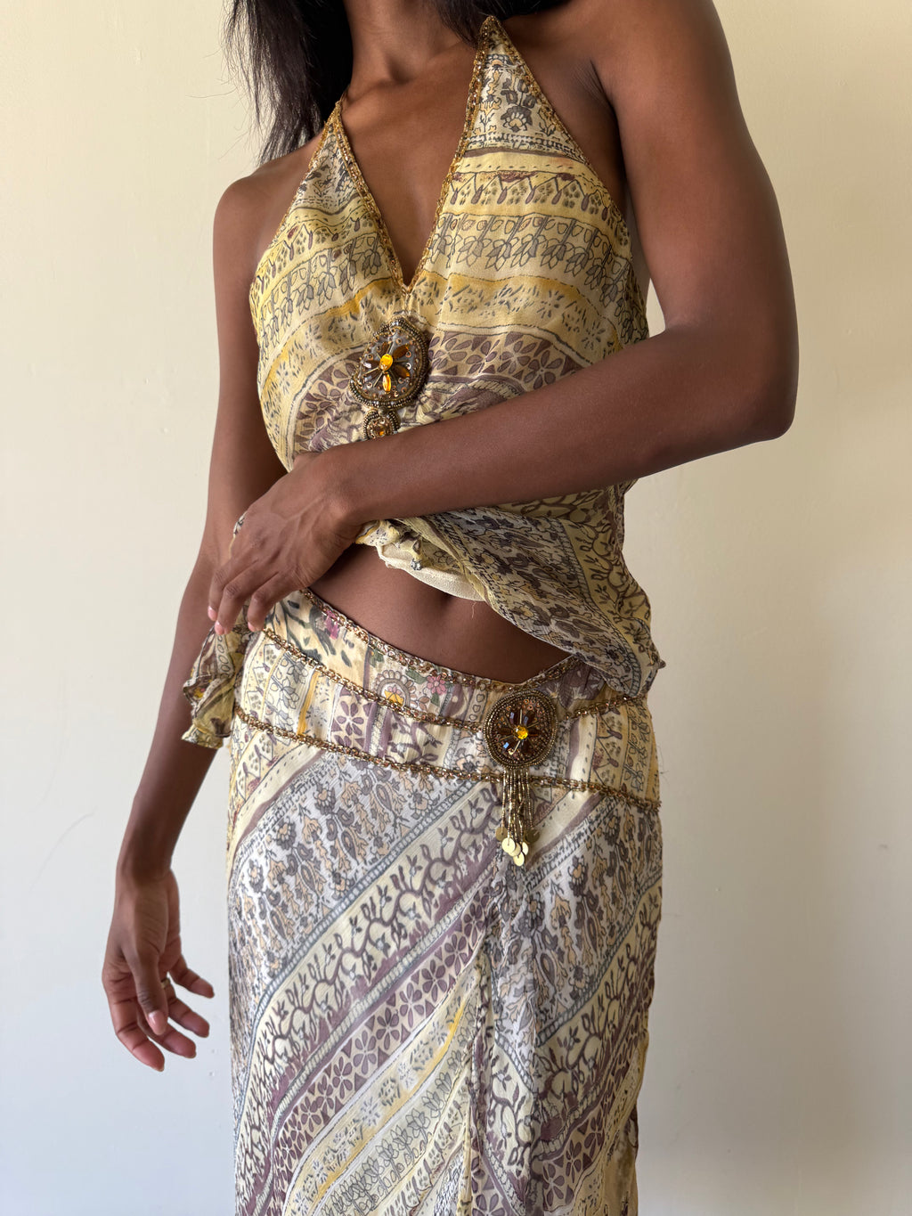 Vintage Derhy Silk Set / S