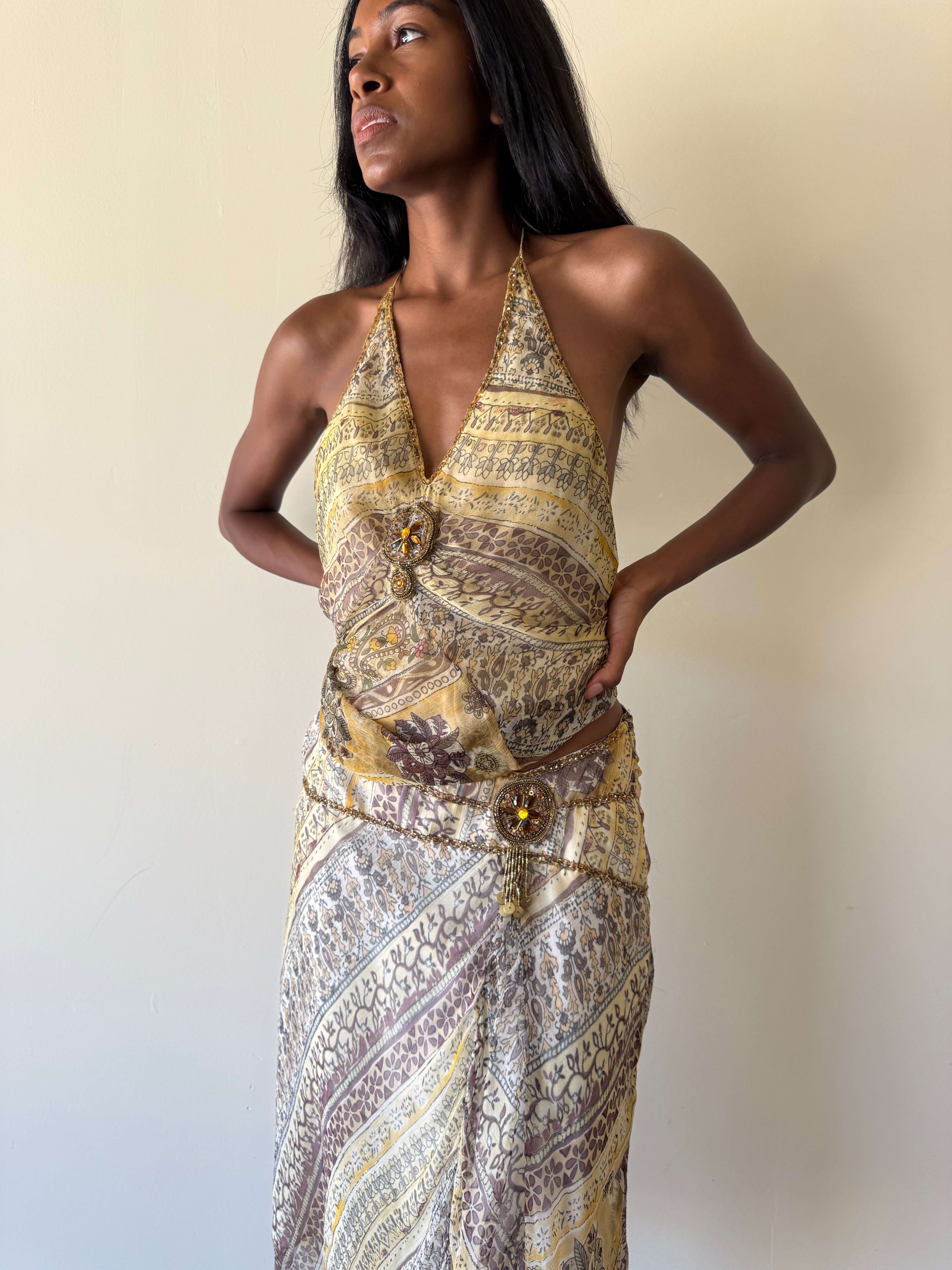 Vintage Derhy Silk Set / S