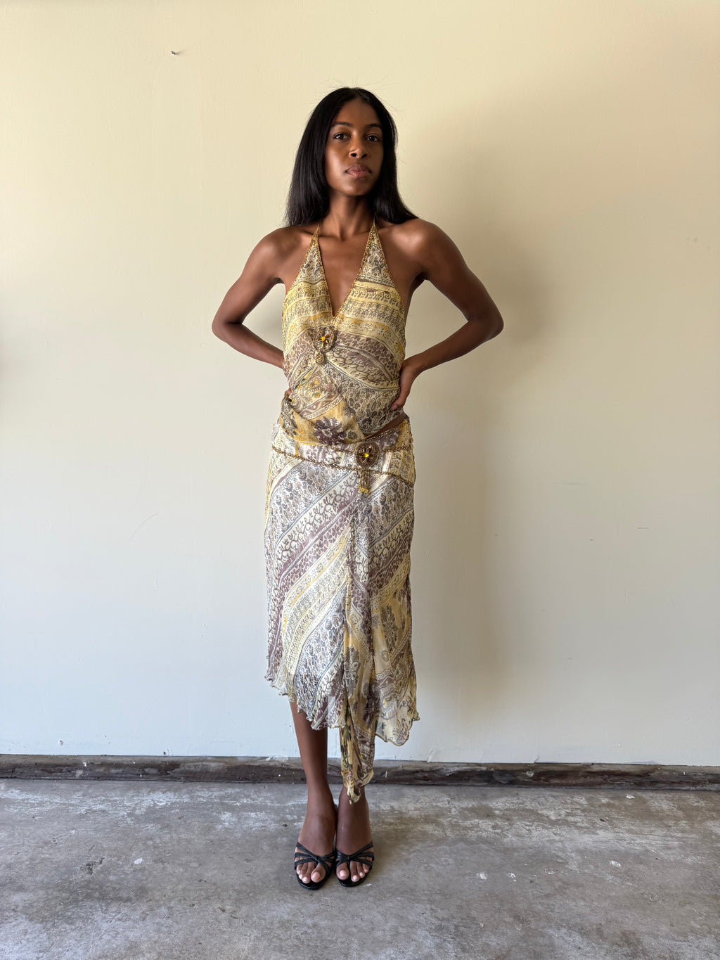 Vintage Derhy Silk Set / S