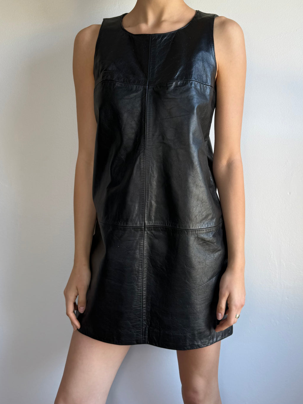 DKNY Leather Shift Dress / 10