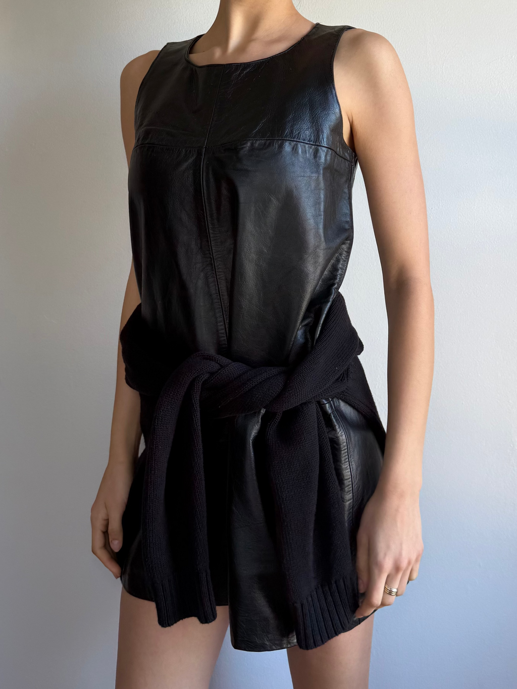 DKNY Leather Shift Dress / 10