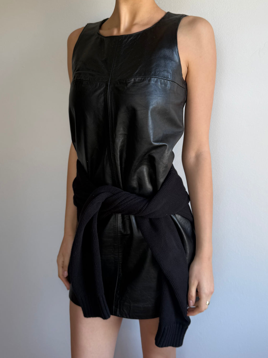 DKNY Leather Shift Dress / 10