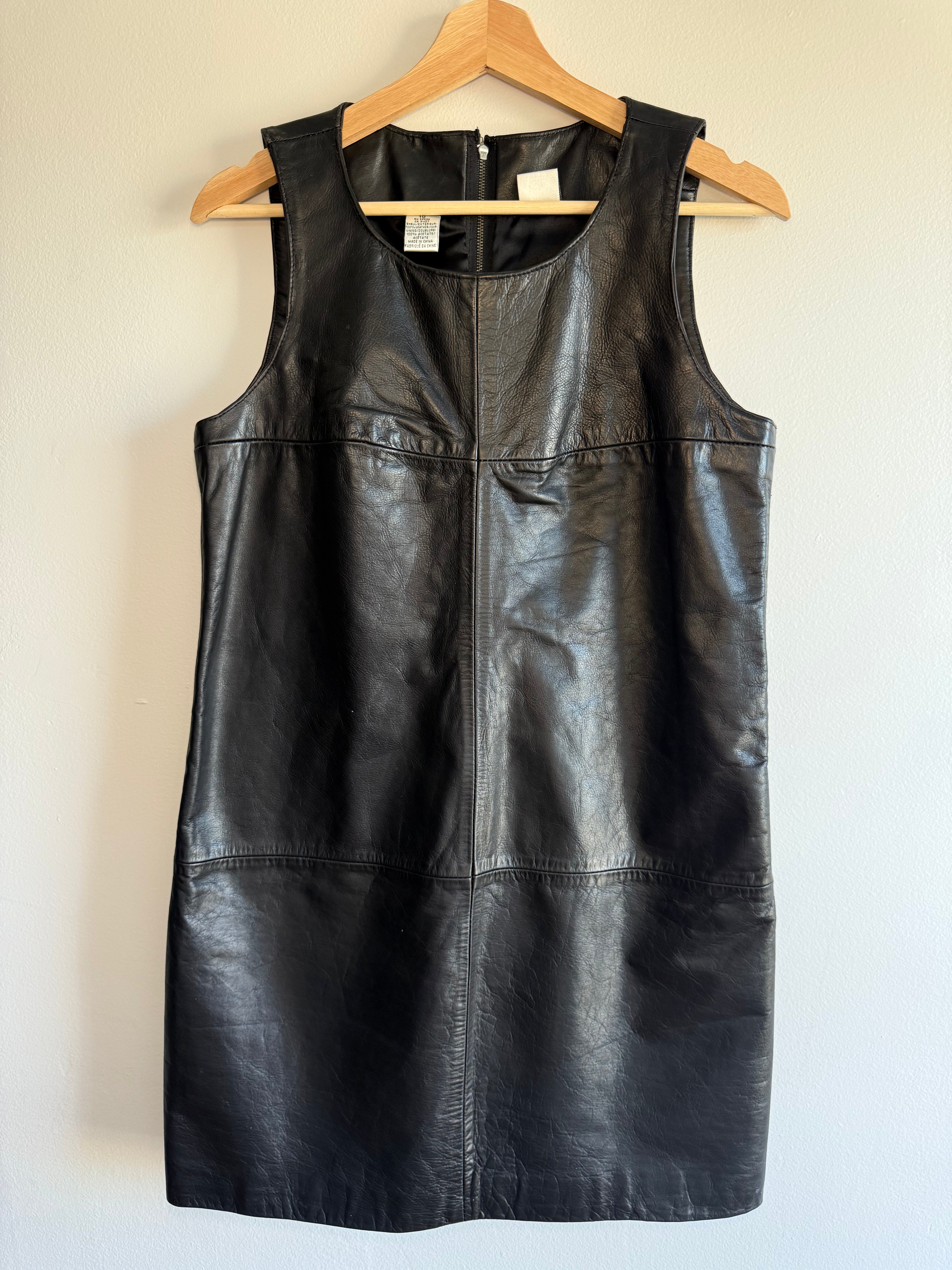 DKNY Leather Shift Dress / 10