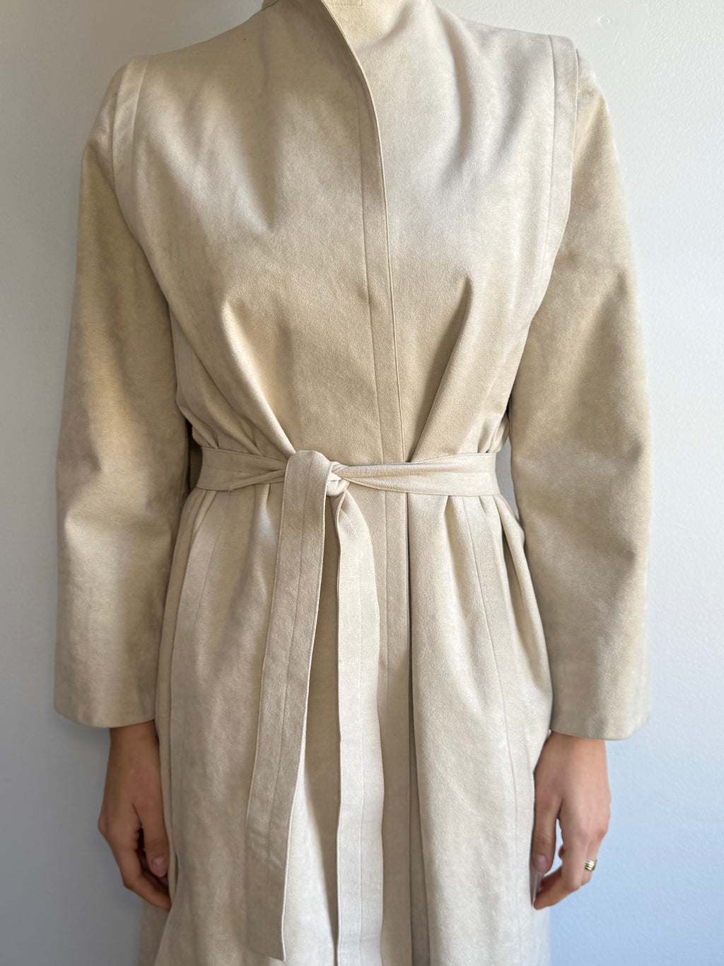 A Trigere Ultrasuede Trench