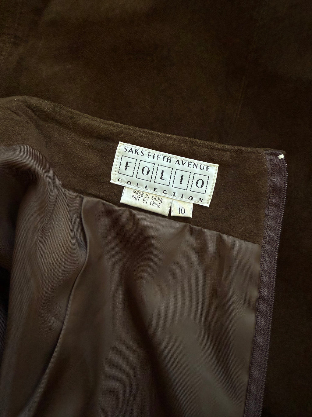 Saks Fifth Ave Folio Suede Skirt / 10
