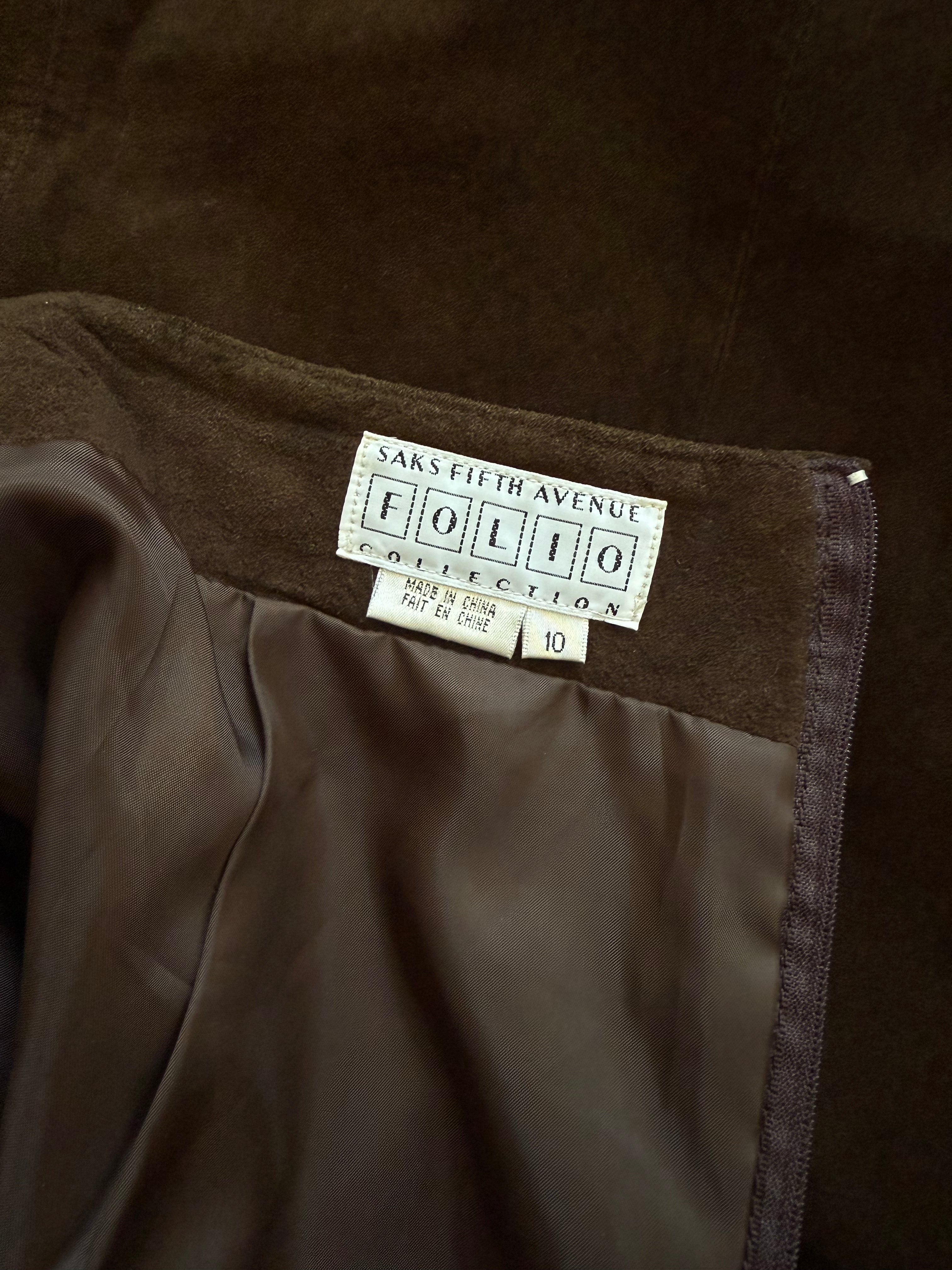 Saks Fifth Ave Folio Suede Skirt / 10