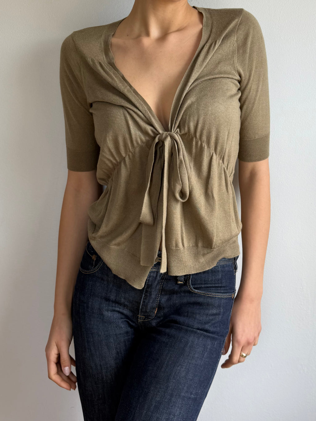 DKNY Silk Tie Top / P