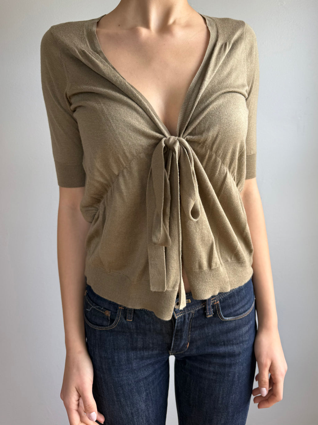 DKNY Silk Tie Top / P