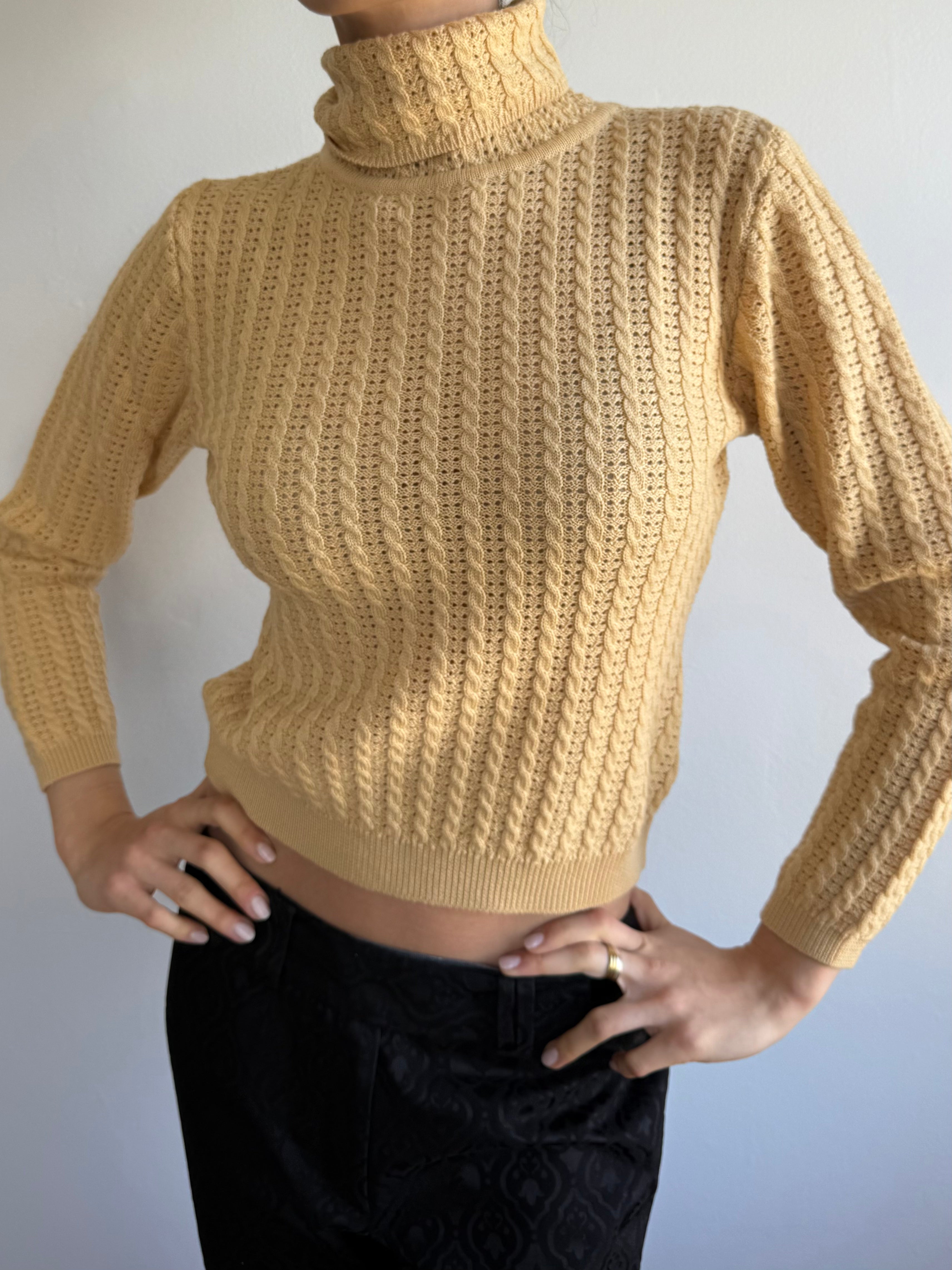 90s DKNY Chunky Turtleneck / S