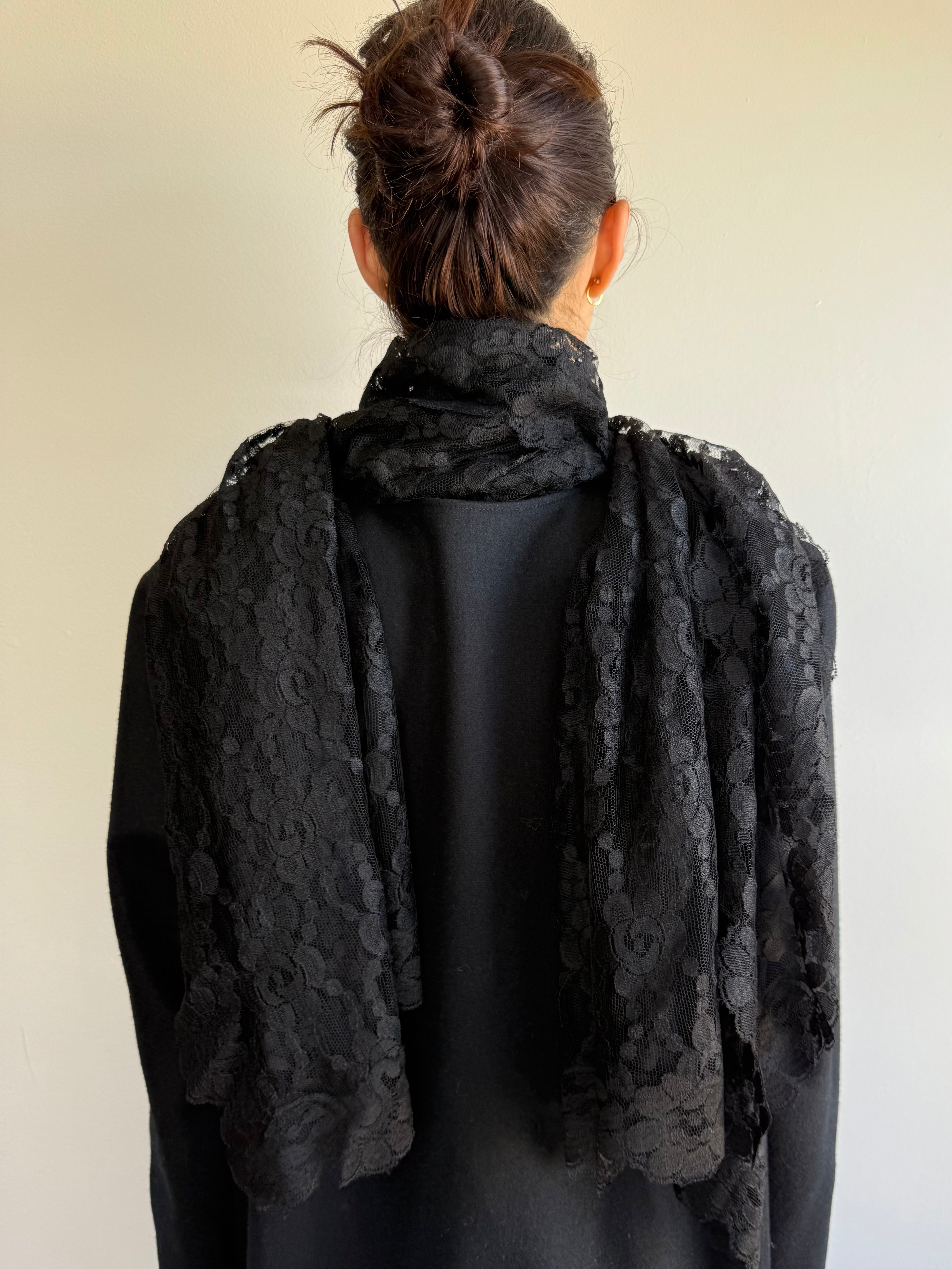 Black Floral Lace Fabric