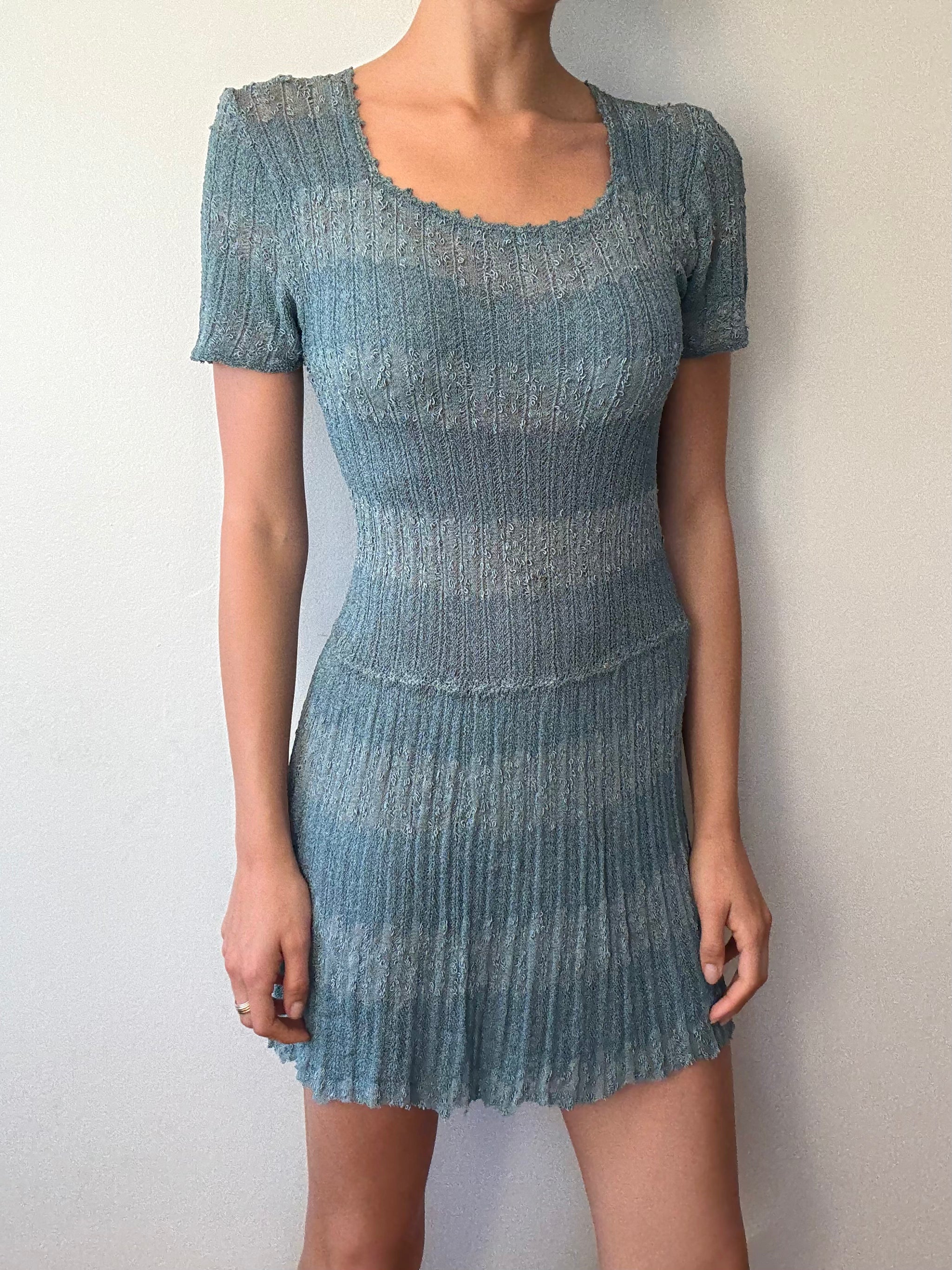 Unsigned Knit Blue Dress