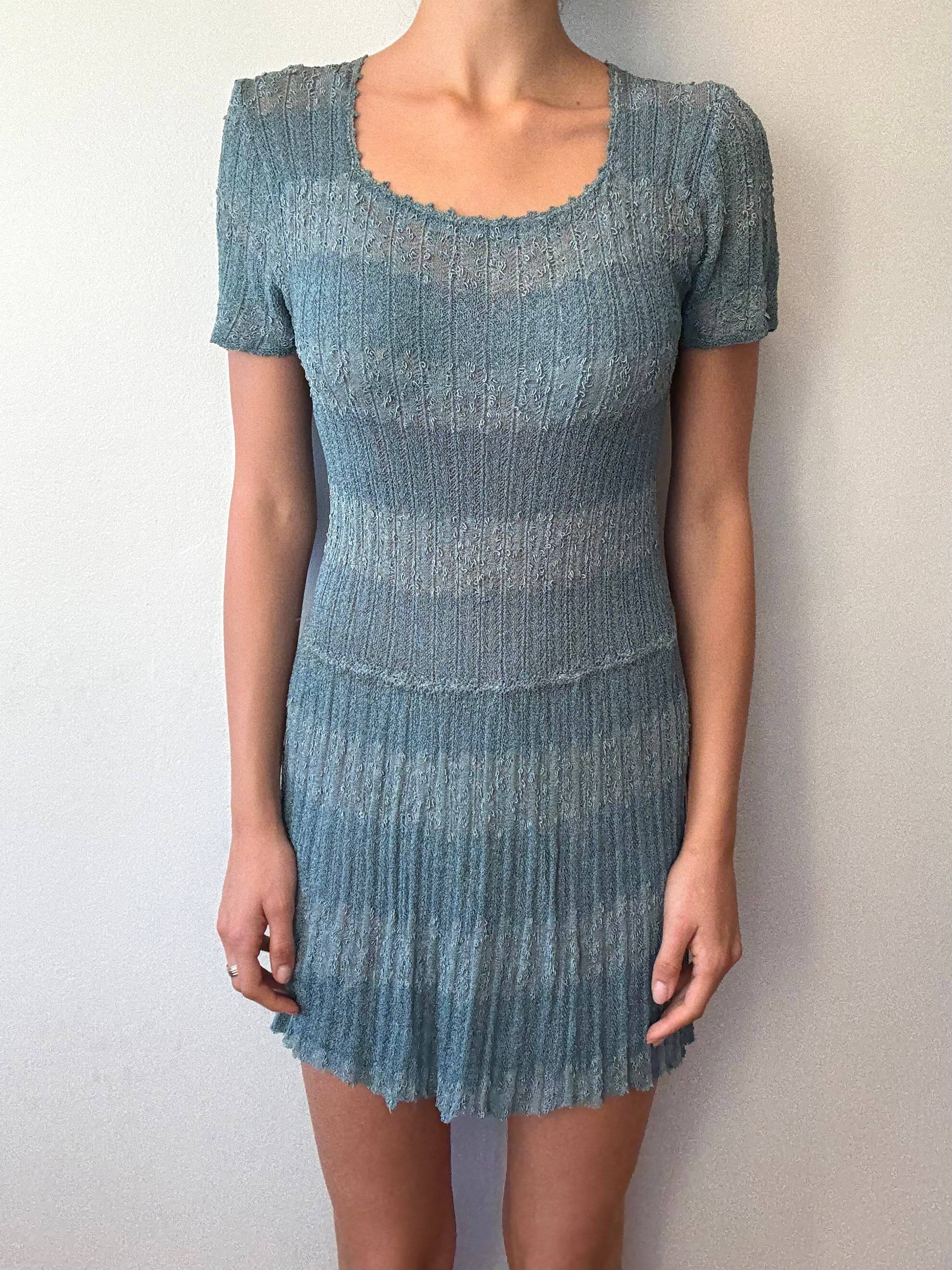 Unsigned Knit Blue Dress